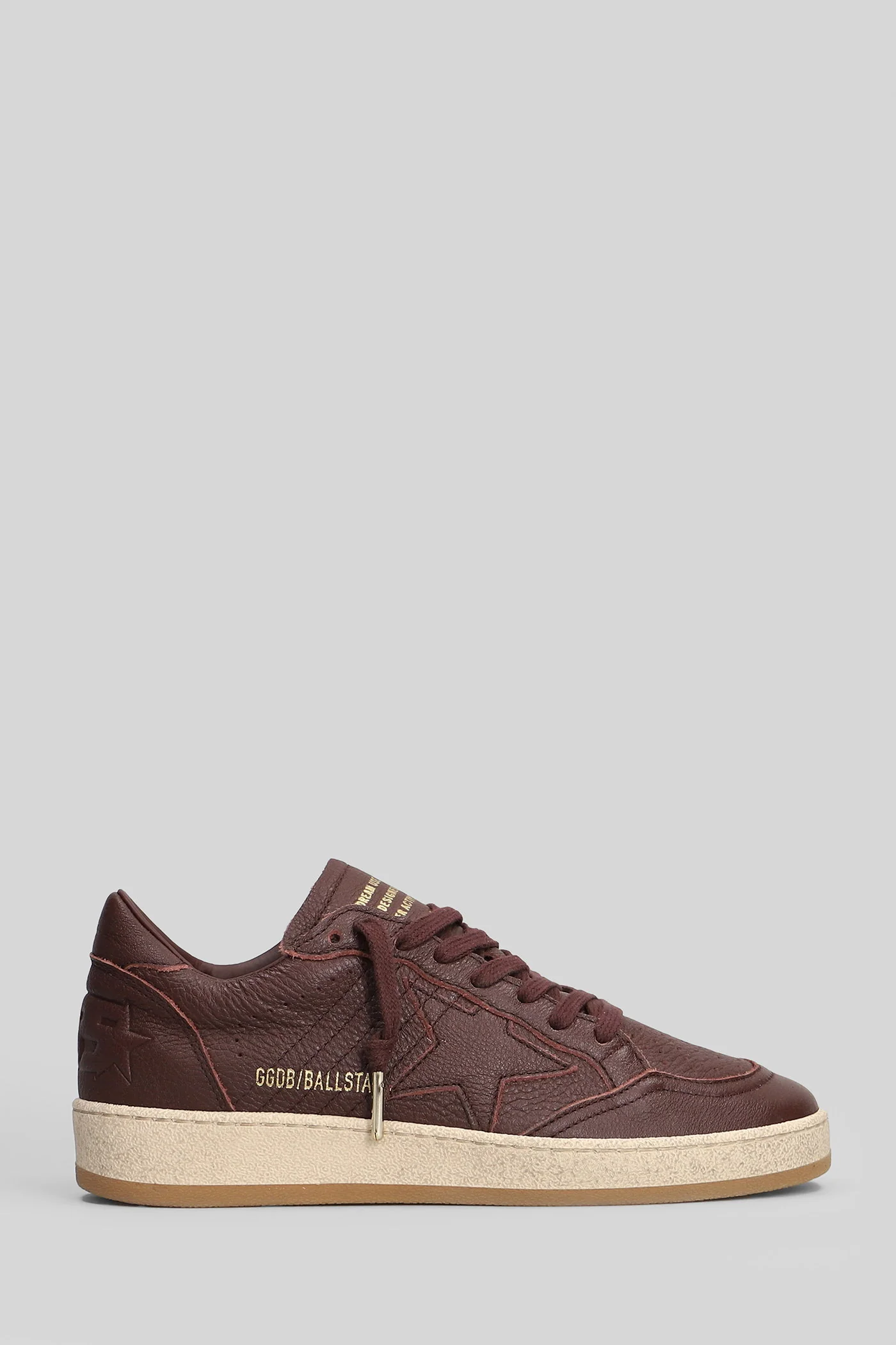 Ball Star Sneakers in bordeaux leather