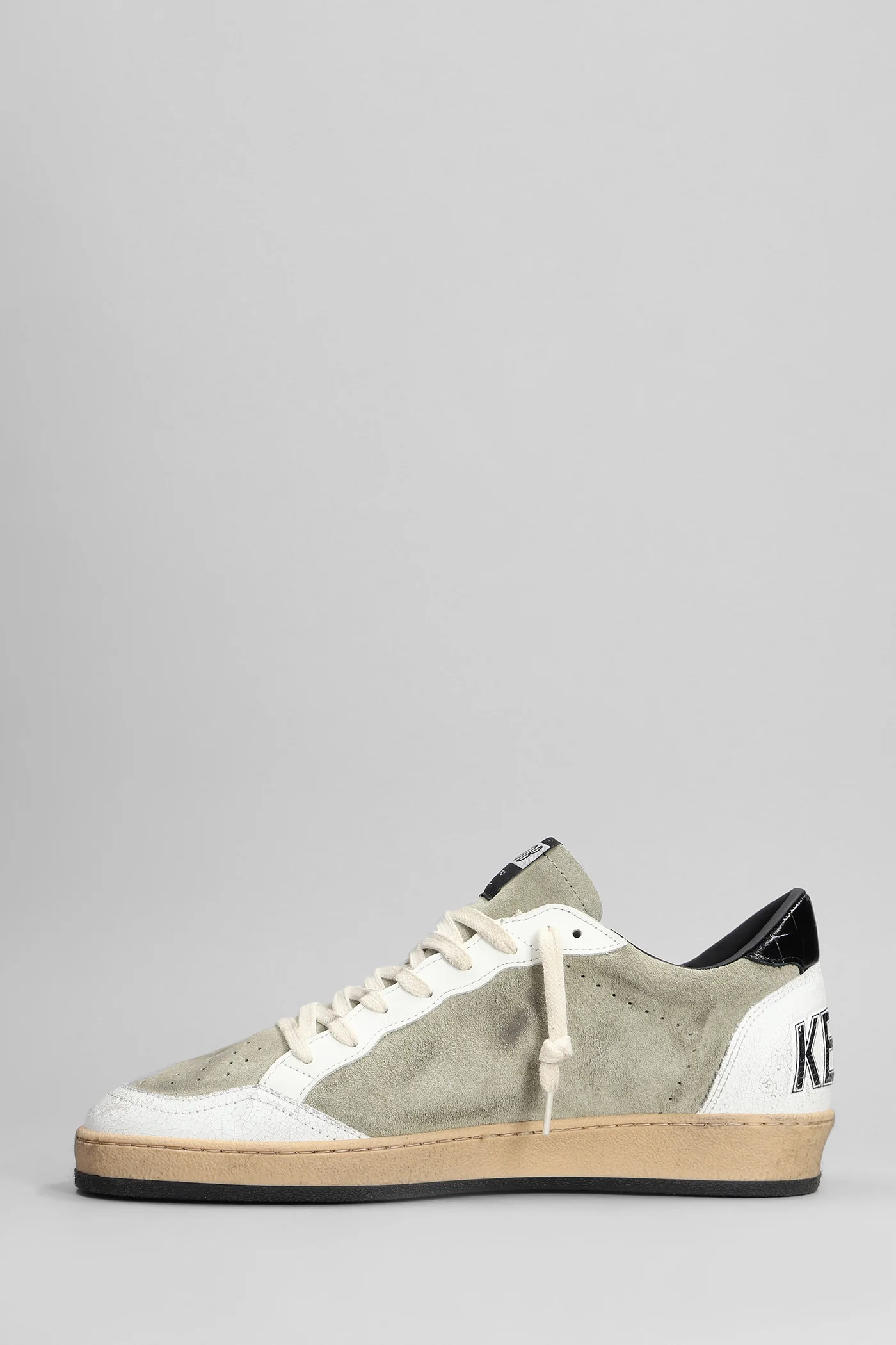 Ball Star Sneakers in taupe suede and leather - Image 3