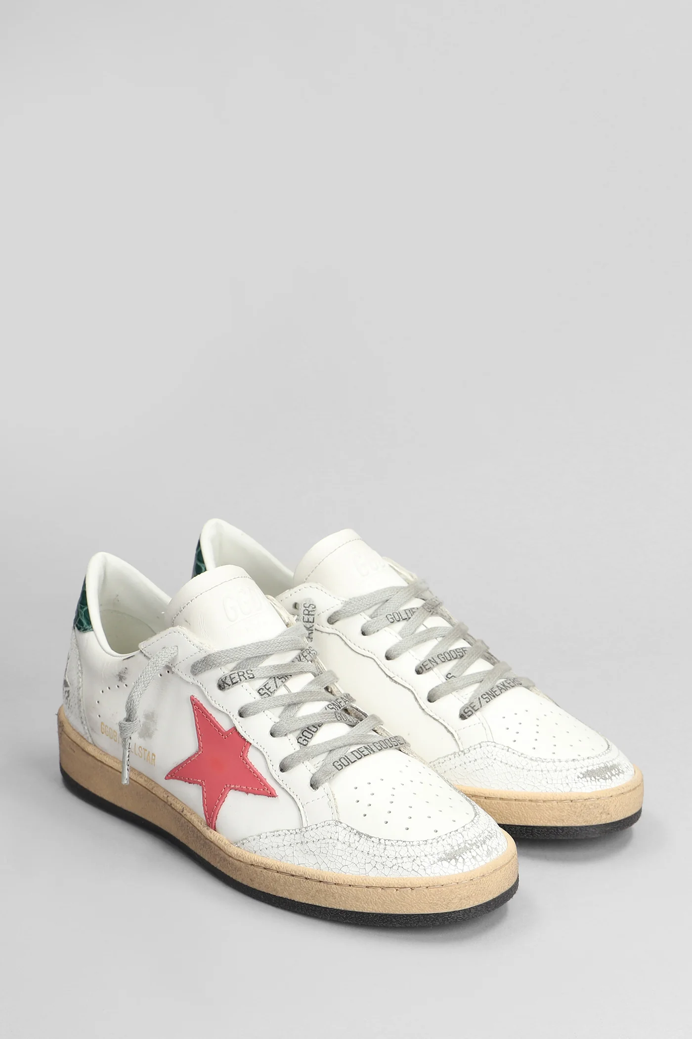 Ball Star Sneakers in white leather - Image 2