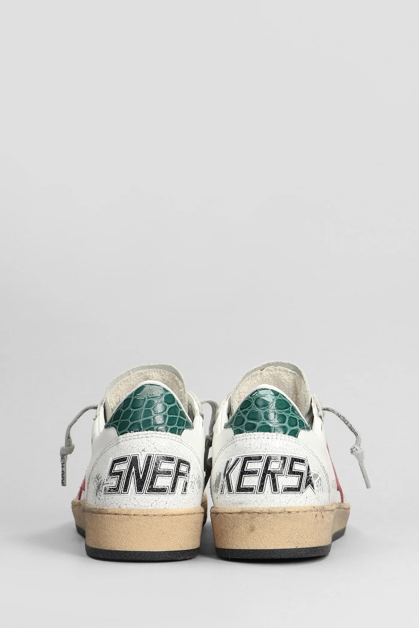 Ball Star Sneakers in white leather - Image 4