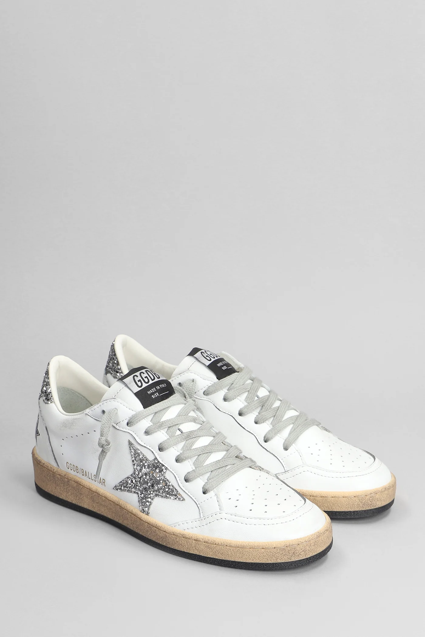 Ball Star Sneakers in white leather - Image 2