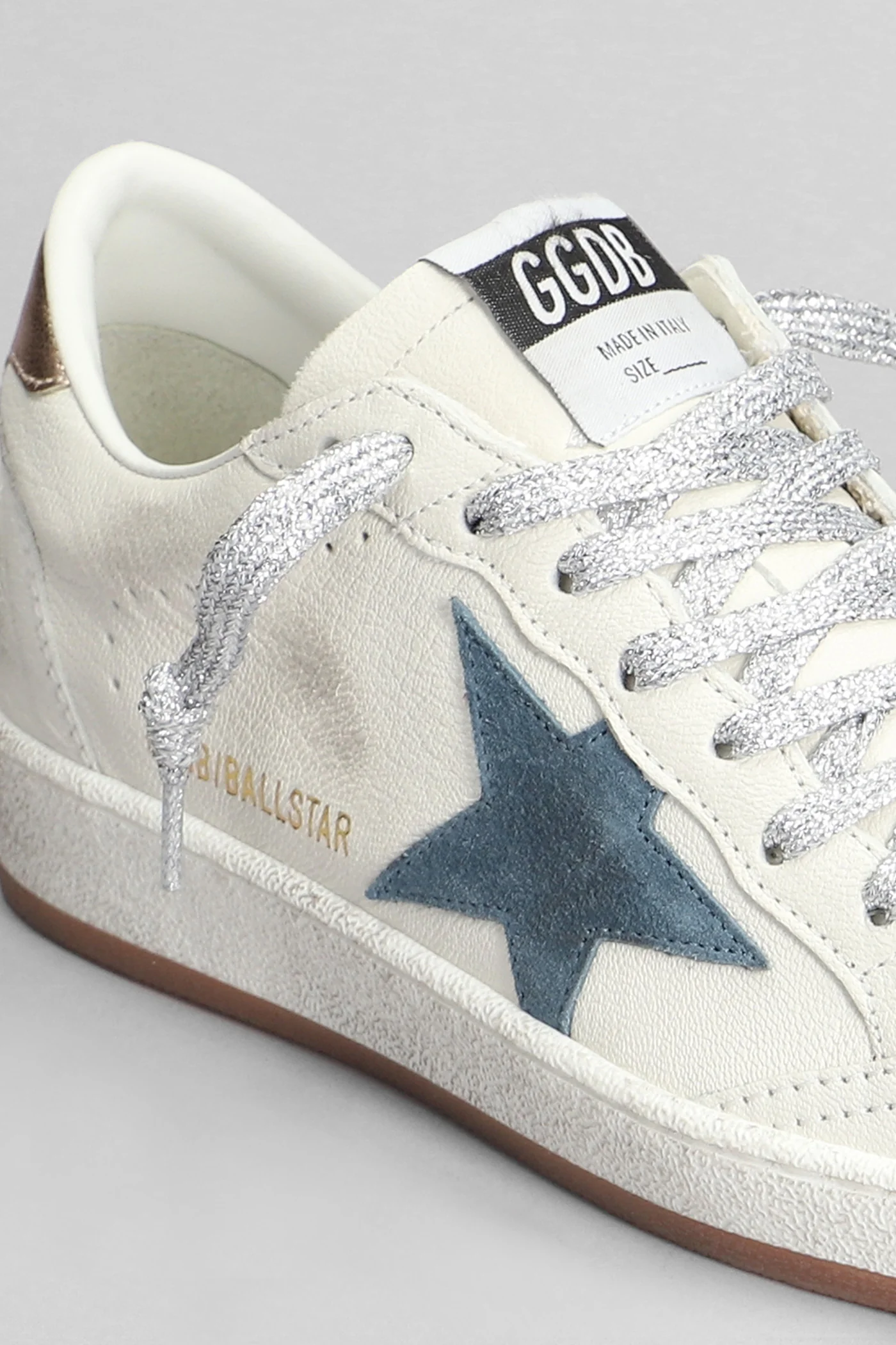 Ball Star Sneakers in white leather - Image 5