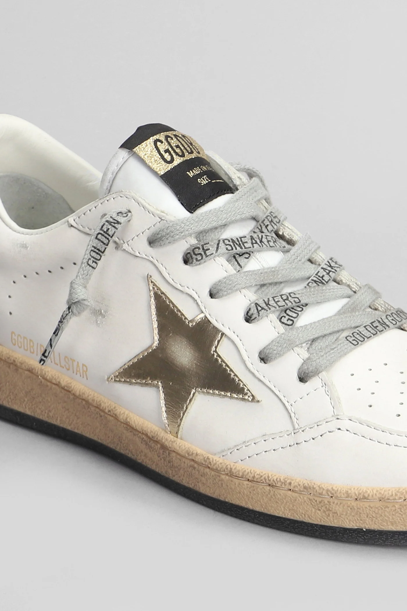 Ball Star Sneakers in white leather - Image 5