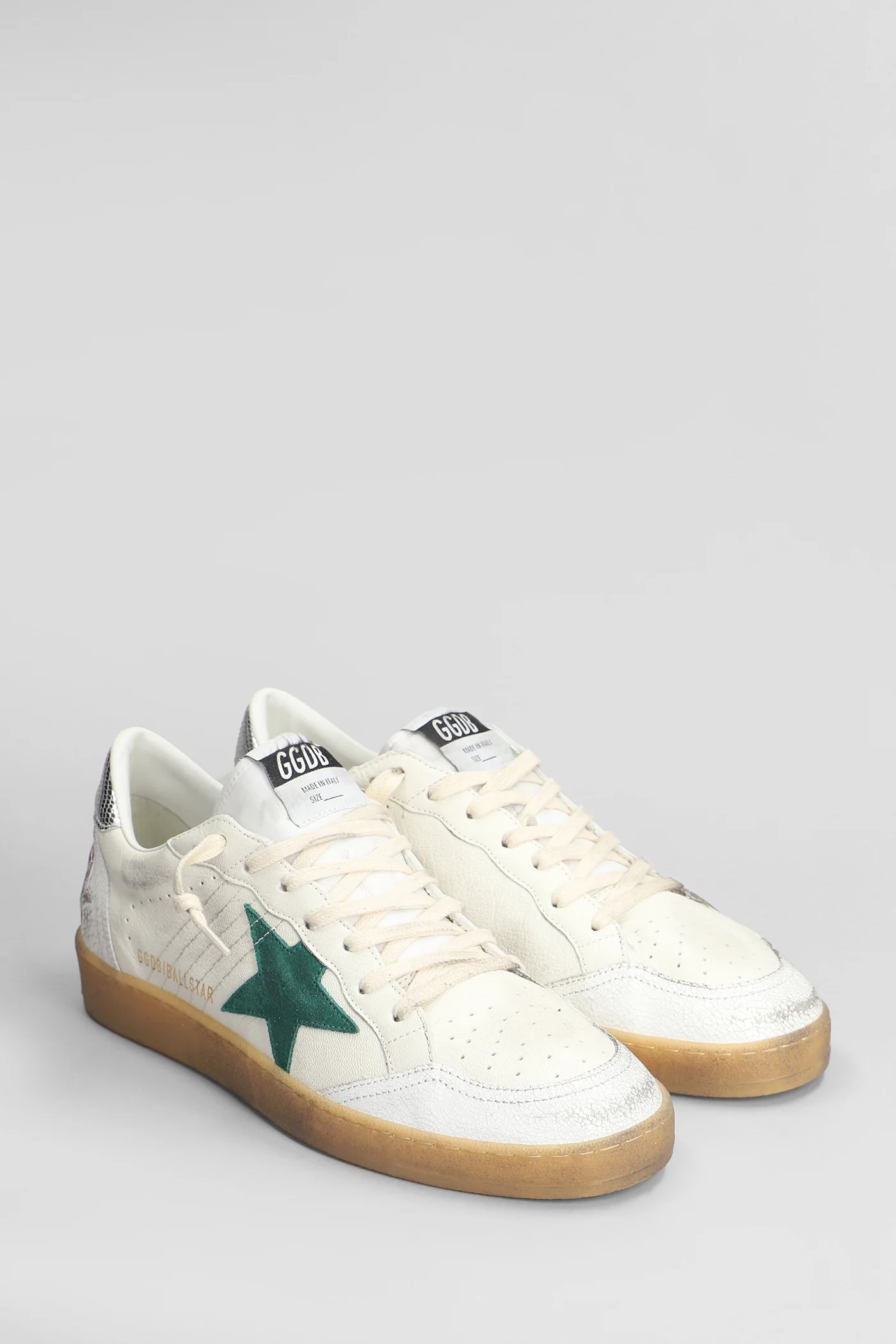 Ball Star Sneakers in white leather - Image 2