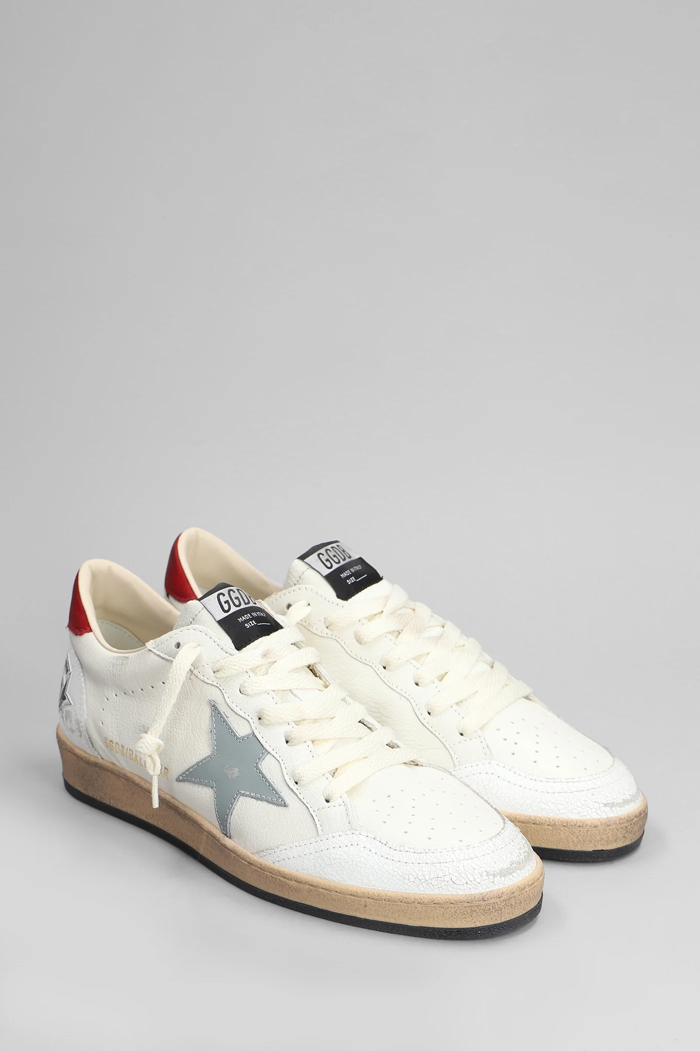 Ball Star Sneakers in white leather - Image 2