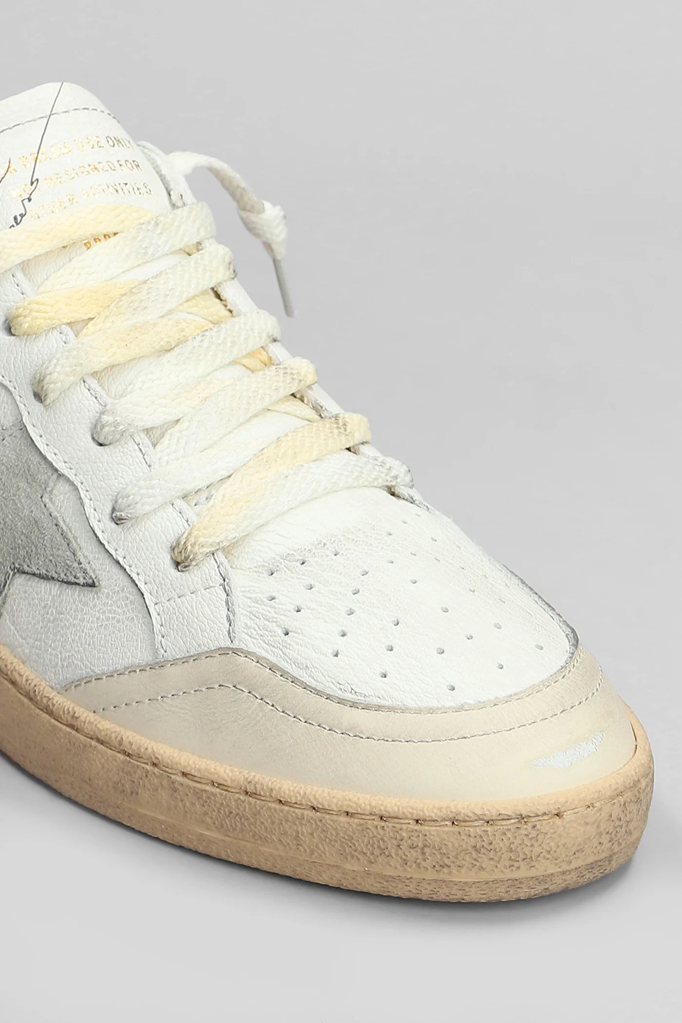 Ball Star Sneakers in white leather - Image 5