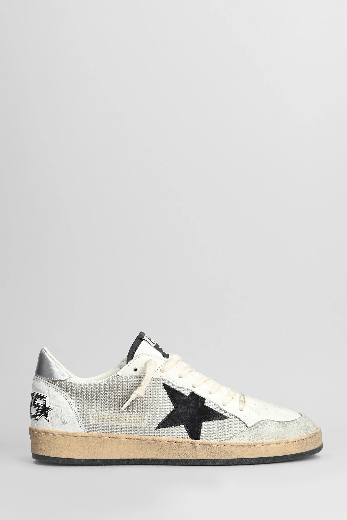 Ball Star Sneakers in white leather and fabric