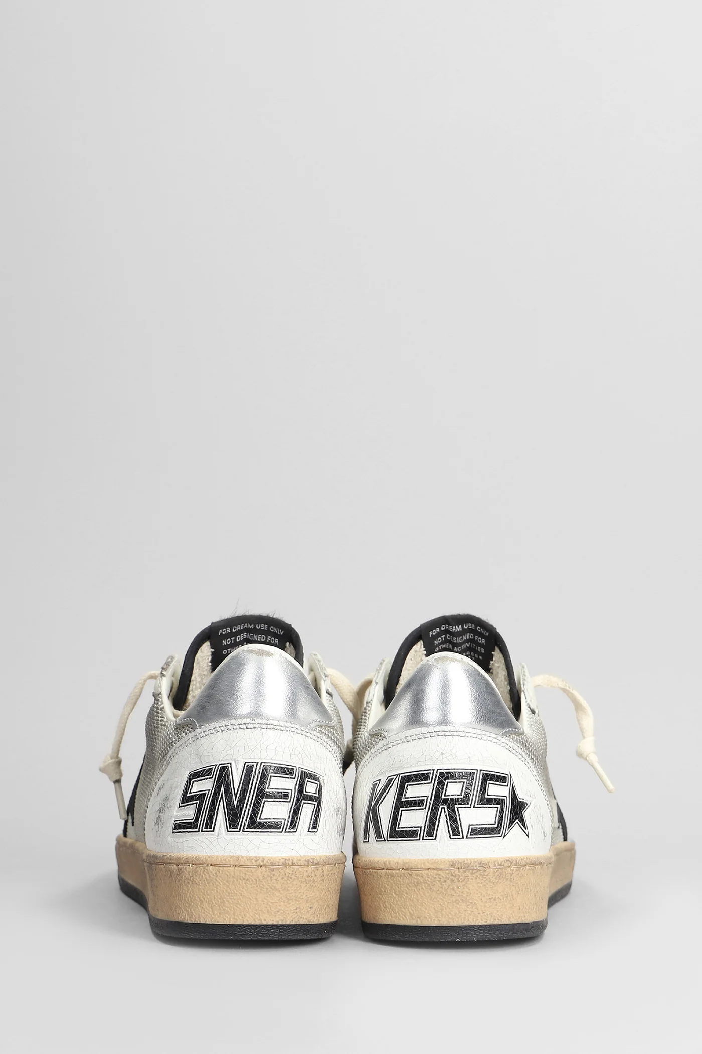 Ball Star Sneakers in white leather and fabric - Image 4