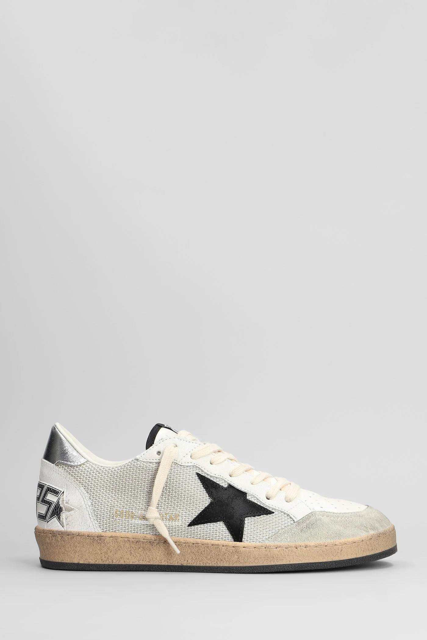 Ball Star Sneakers in white leather and fabric