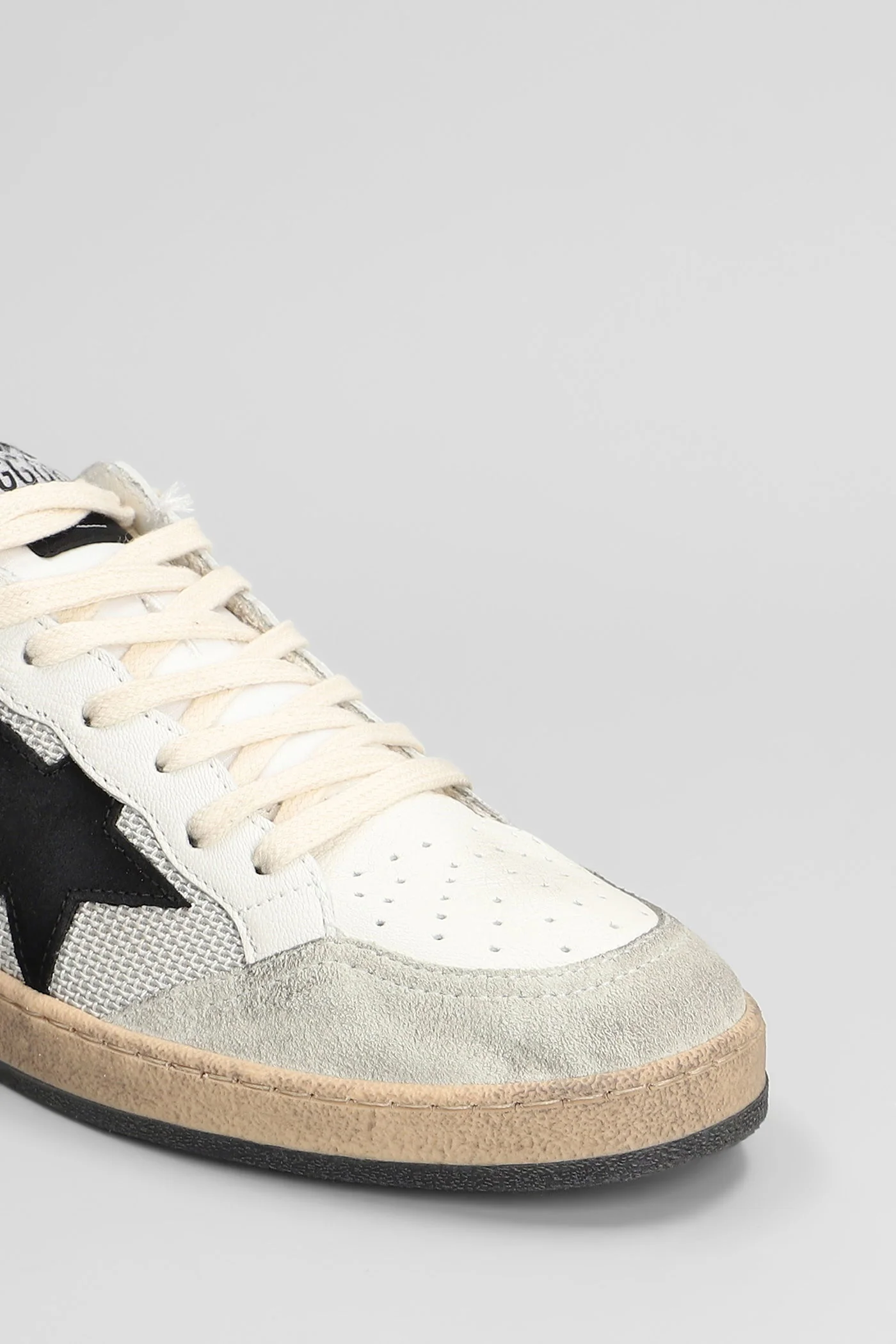 Ball Star Sneakers in white leather and fabric - Image 5