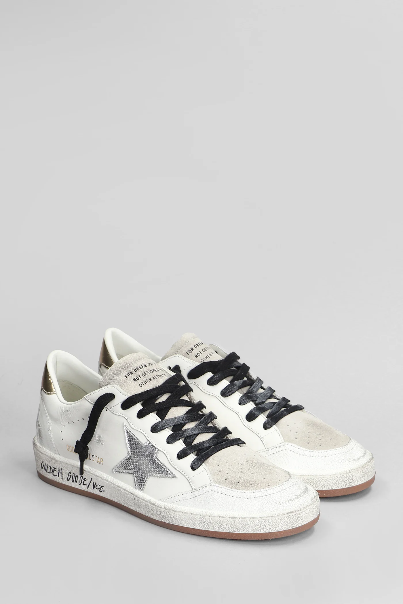 Ball Star Sneakers in white suede and leather - Image 2
