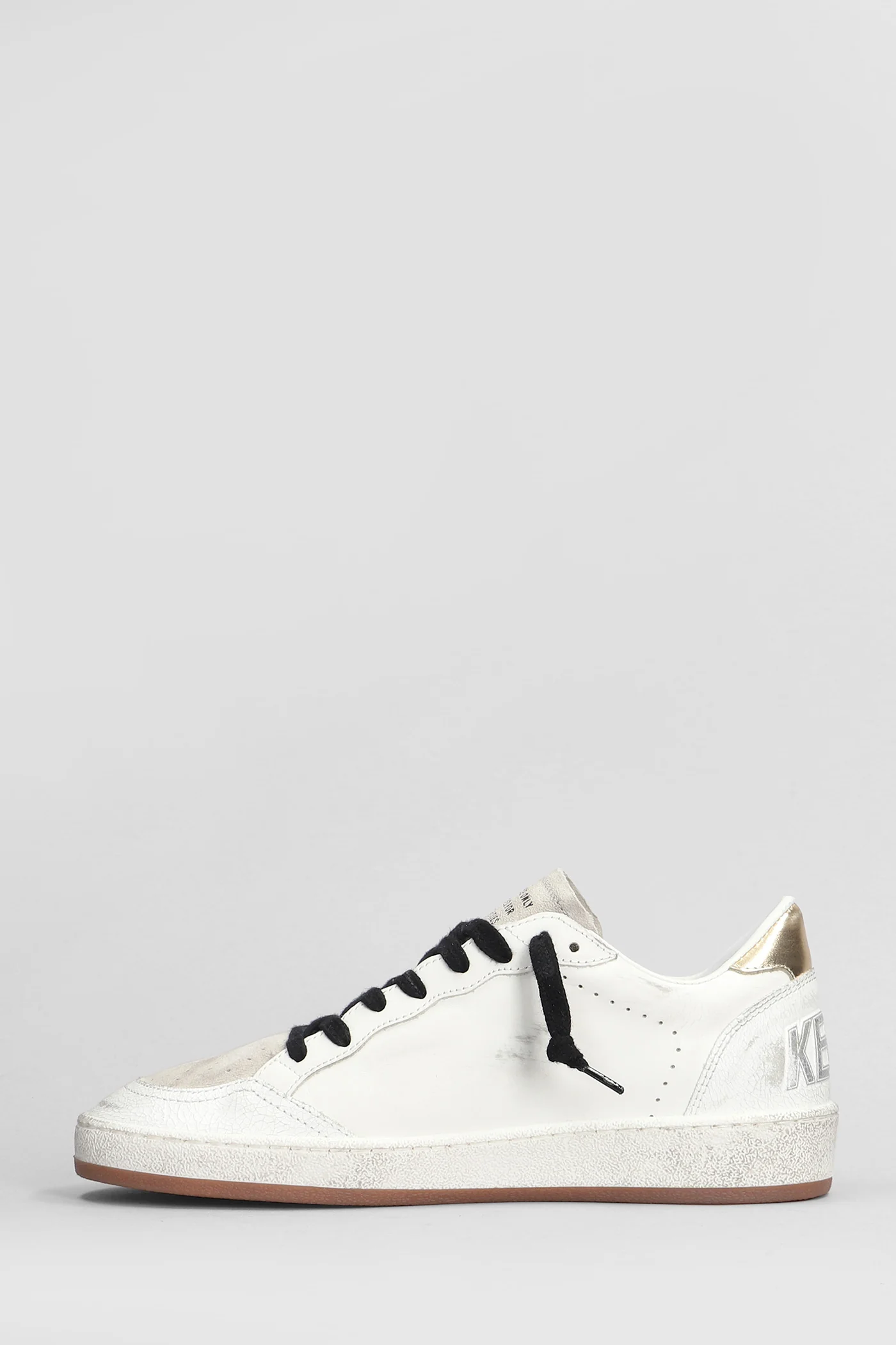Ball Star Sneakers in white suede and leather - Image 3