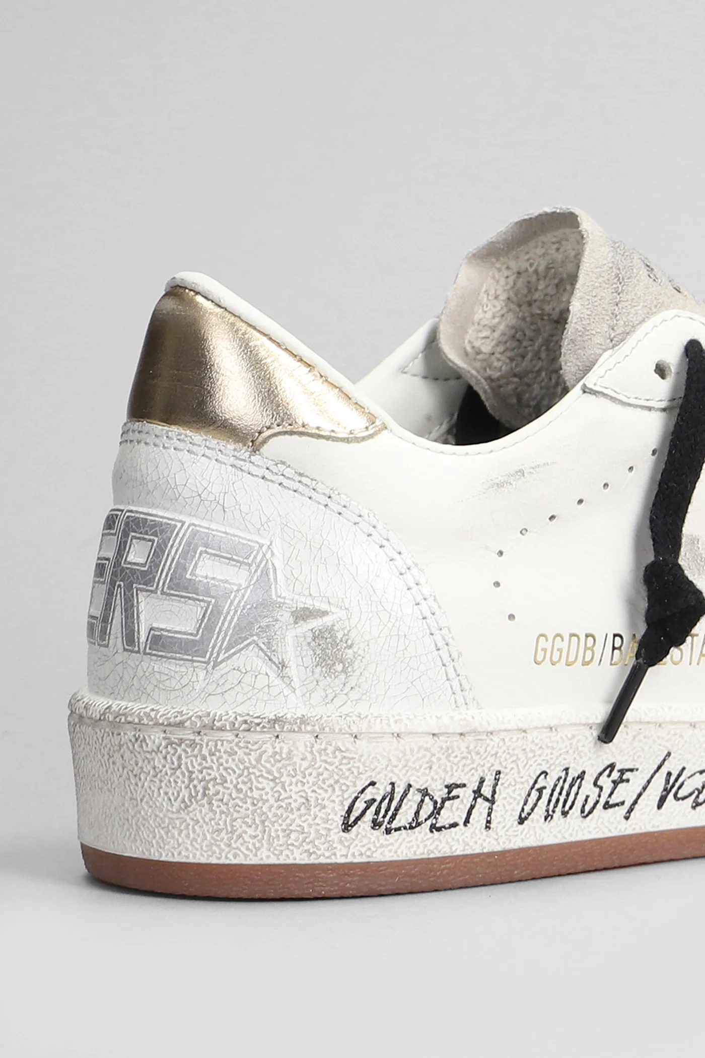 Ball Star Sneakers in white suede and leather - Image 5