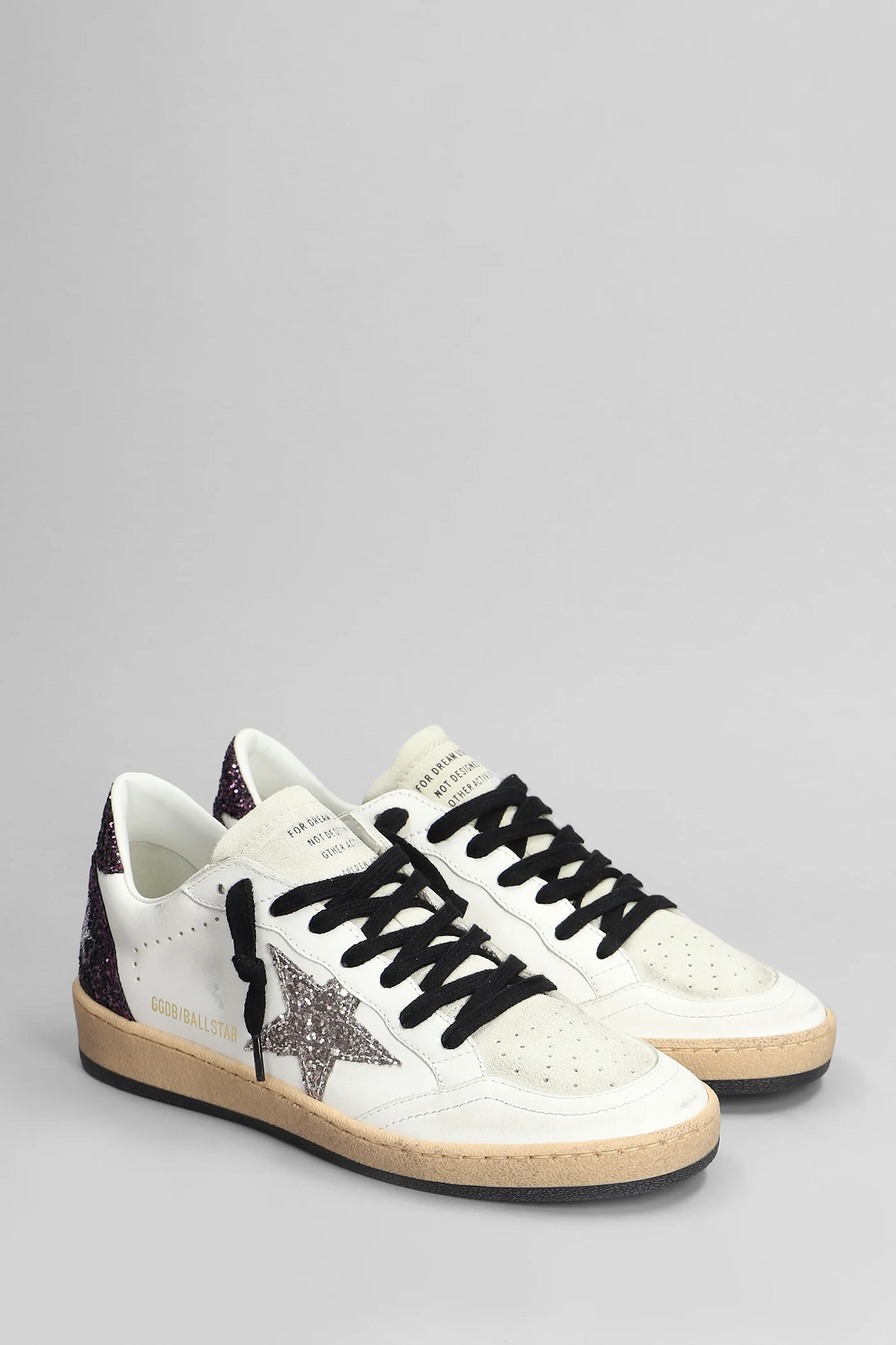 Ball Star Sneakers in white suede and leather - Image 2