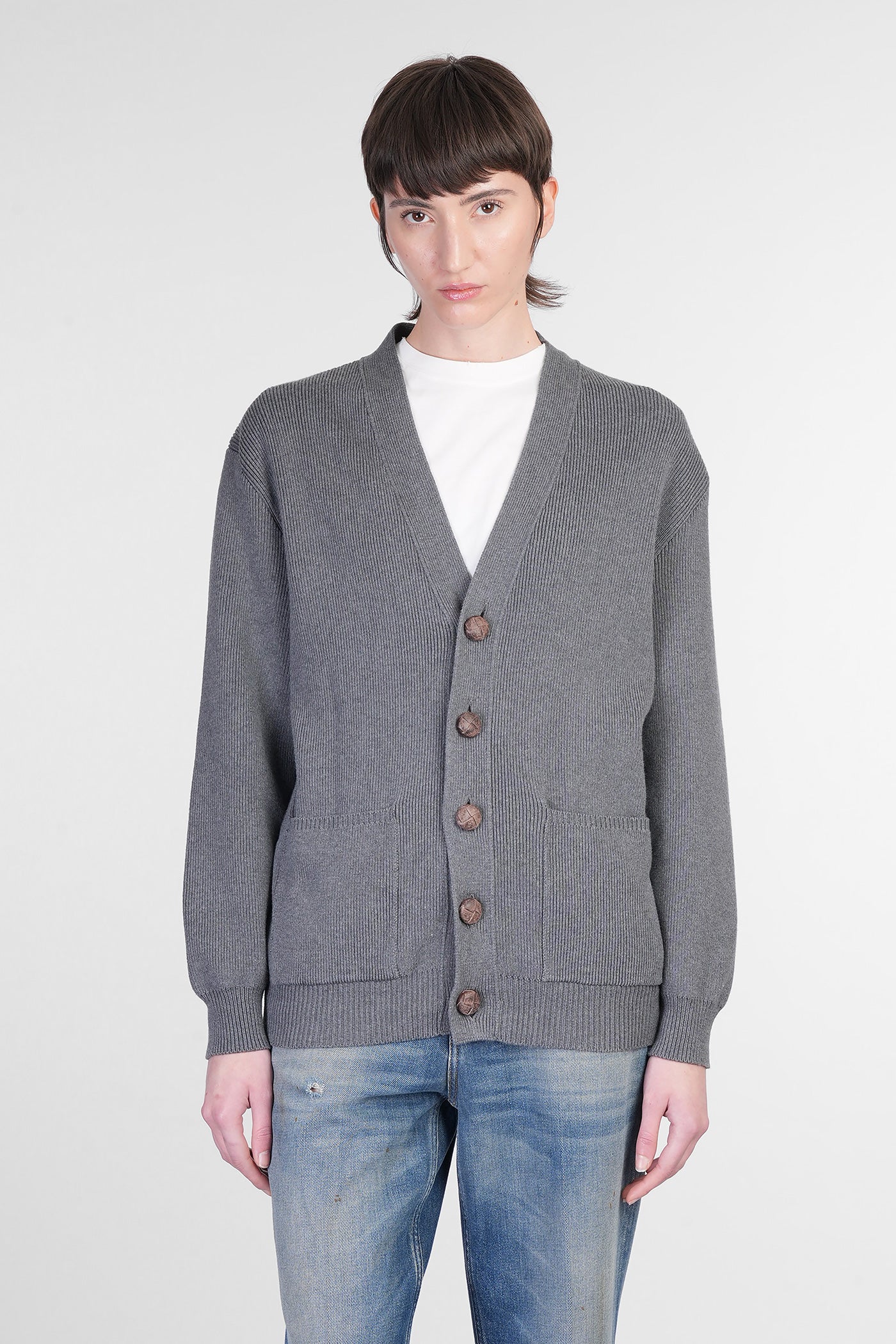 Cardigan in grey cotton