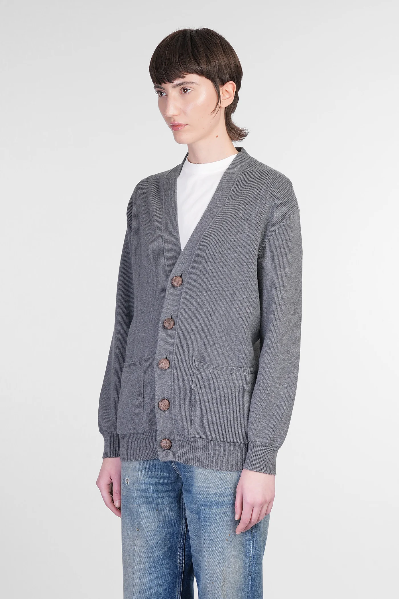 Cardigan in grey cotton - Image 4