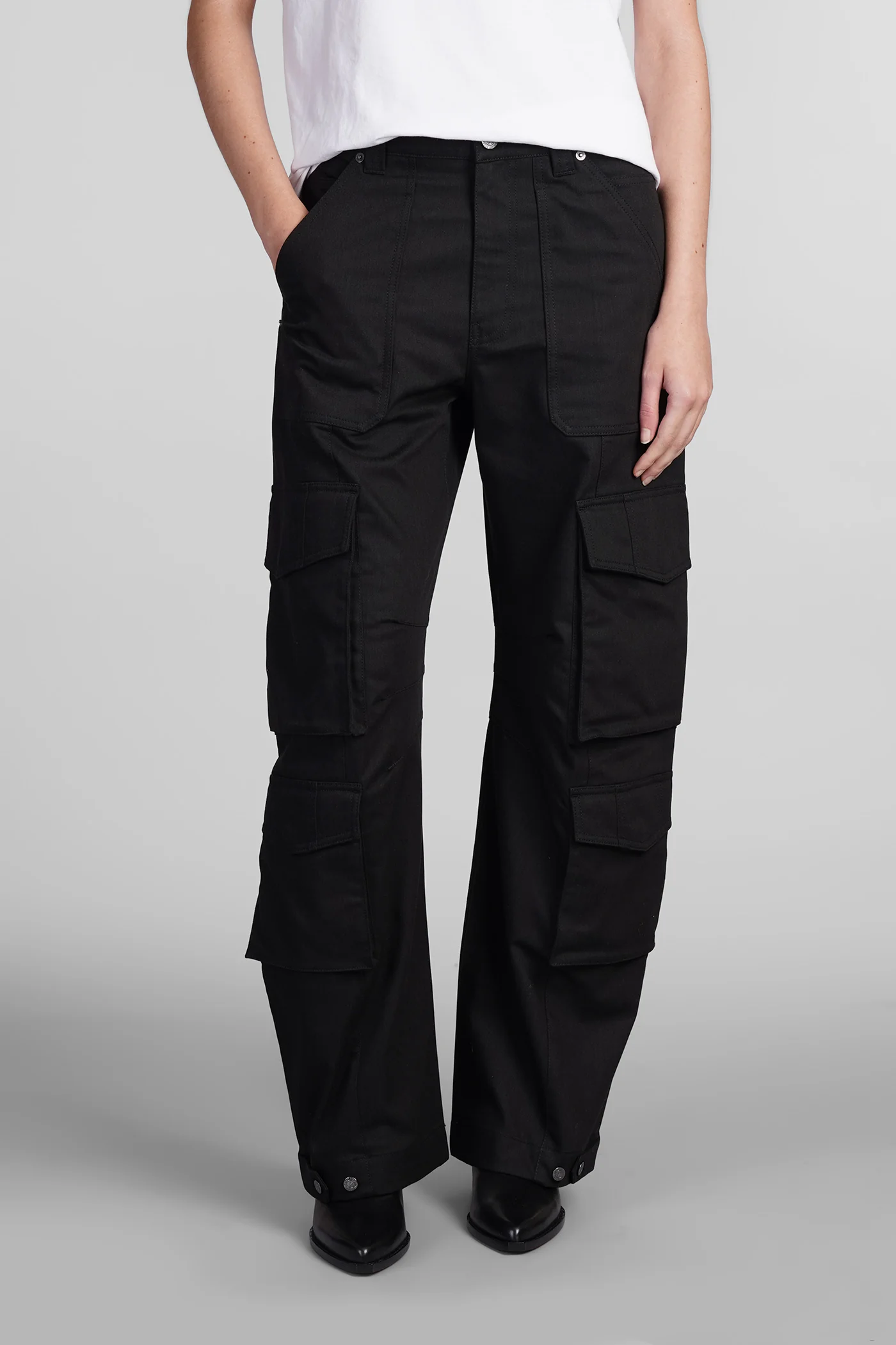 Cargo lisette Pants in black polyester