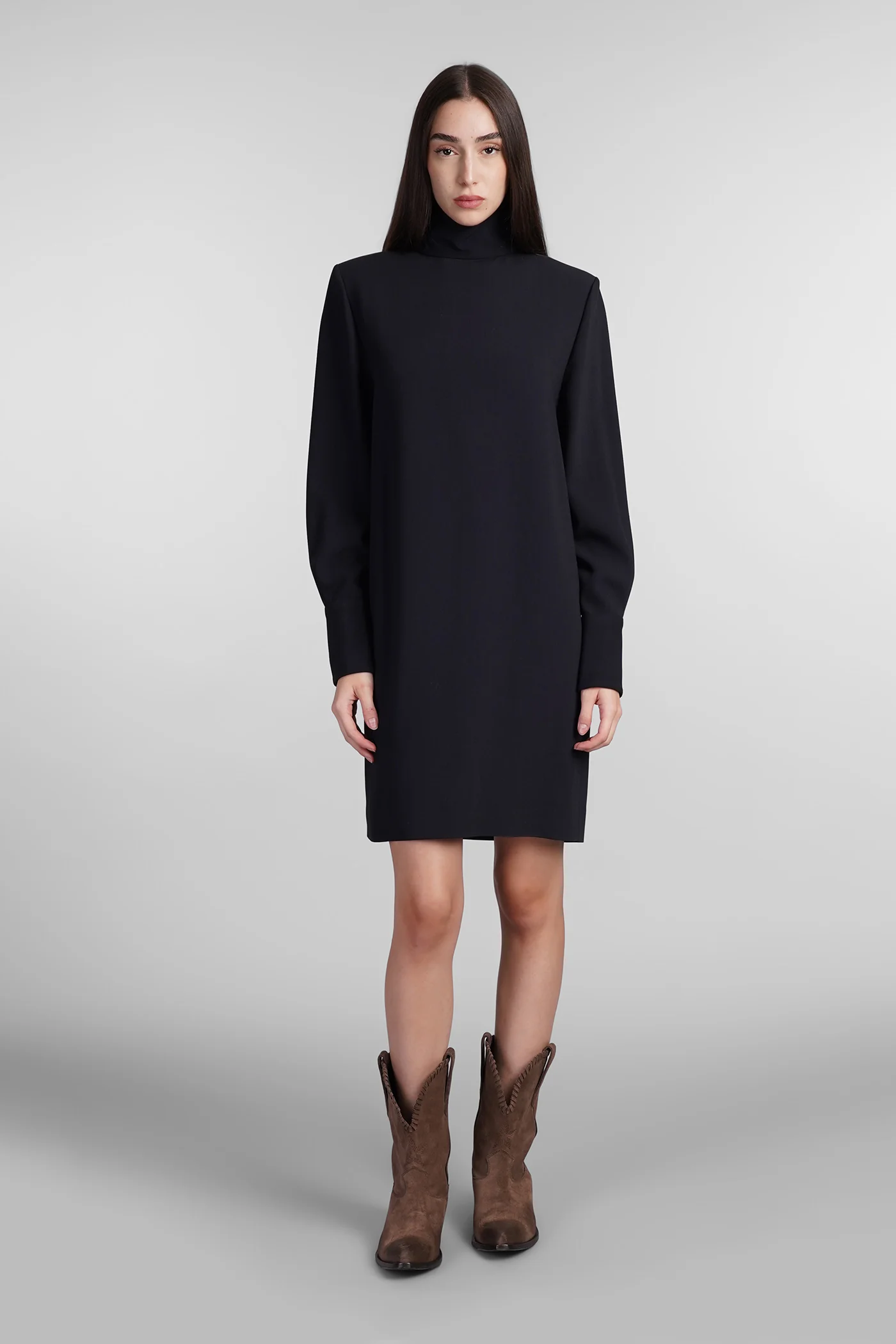 Dress woman in blue wool