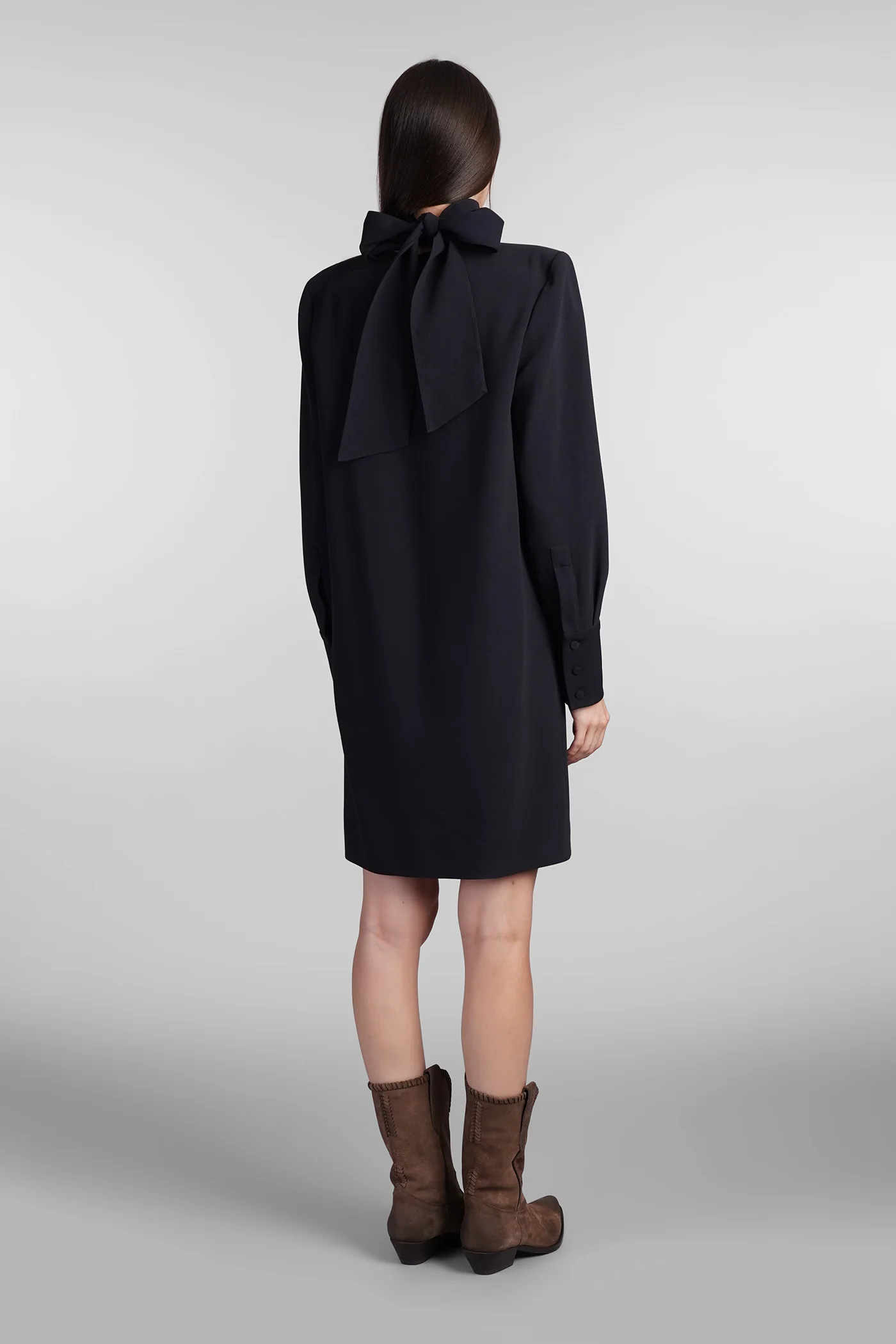 Dress woman in blue wool - Image 3