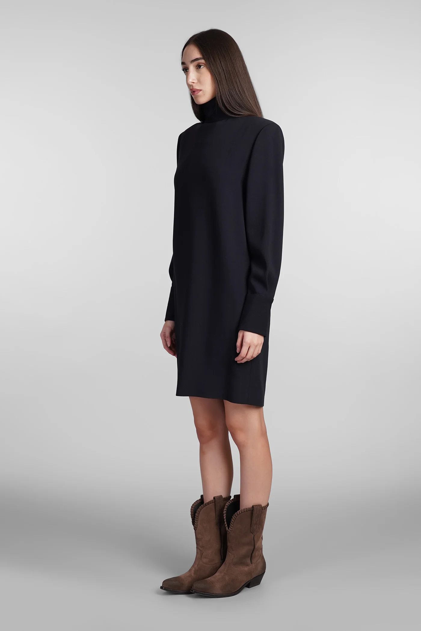 Dress woman in blue wool - Image 4