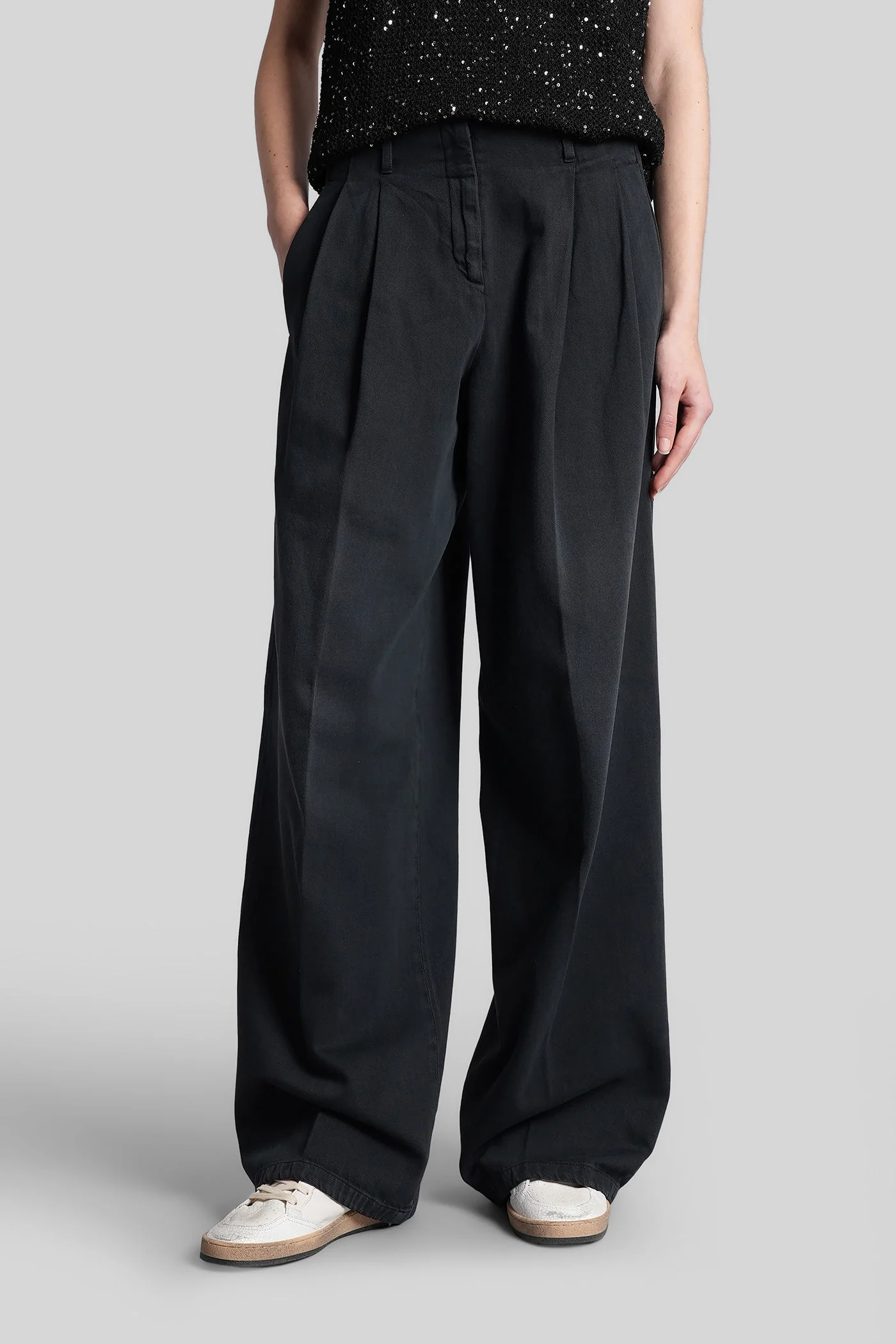 Flavia Pants in black cotton