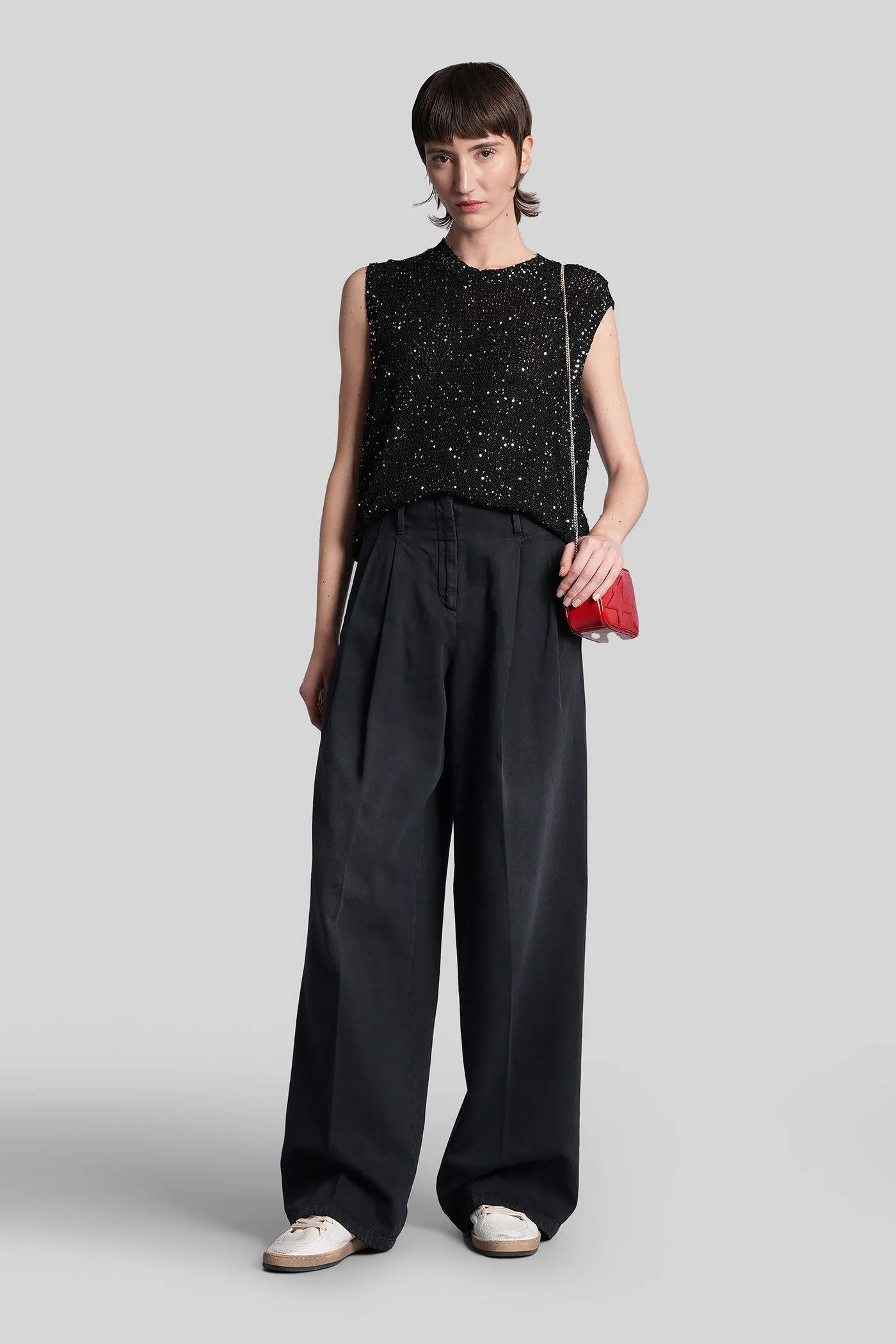 Flavia Pants in black cotton - Image 2