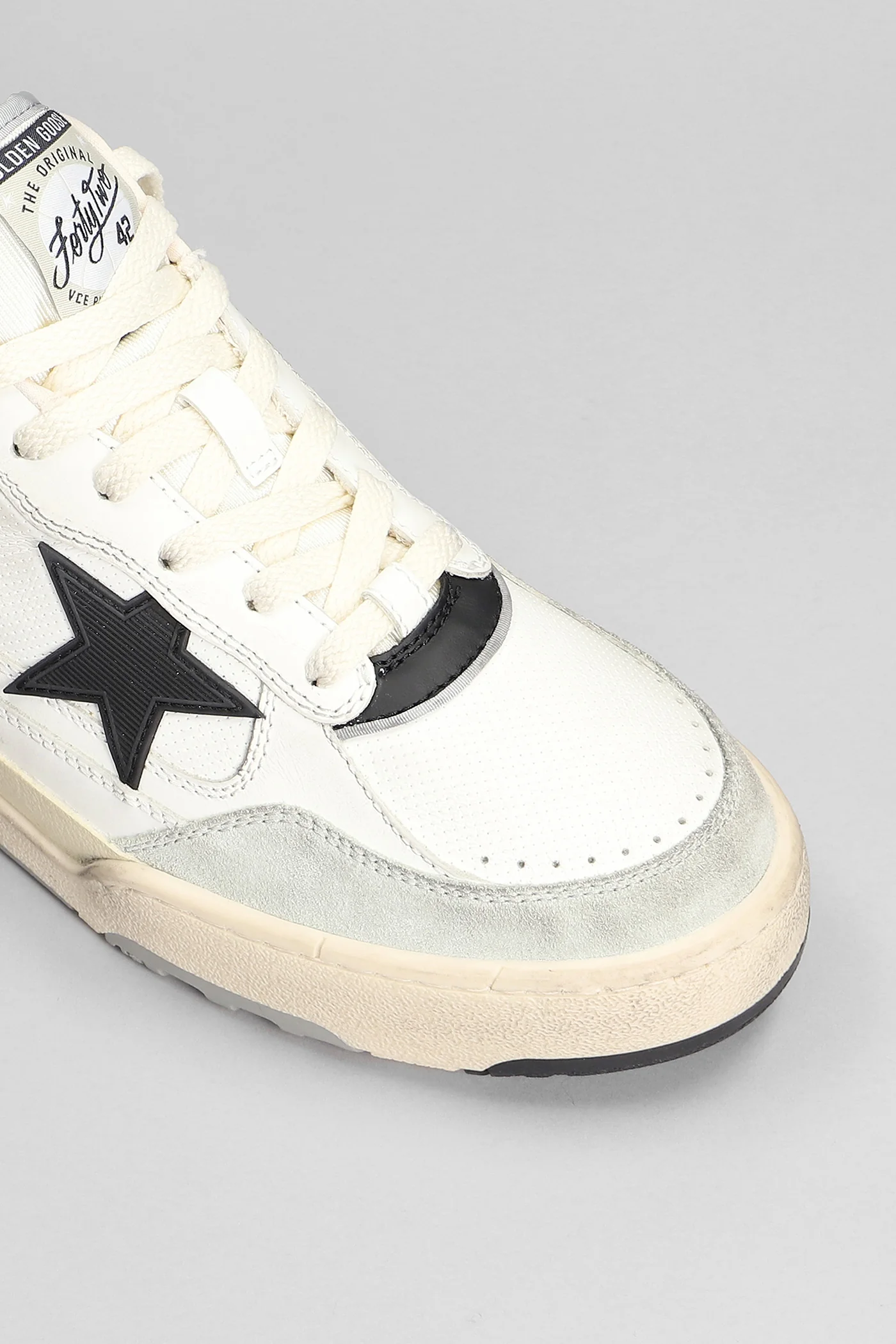 Forty 2 Sneakers in white leather and fabric - Image 5