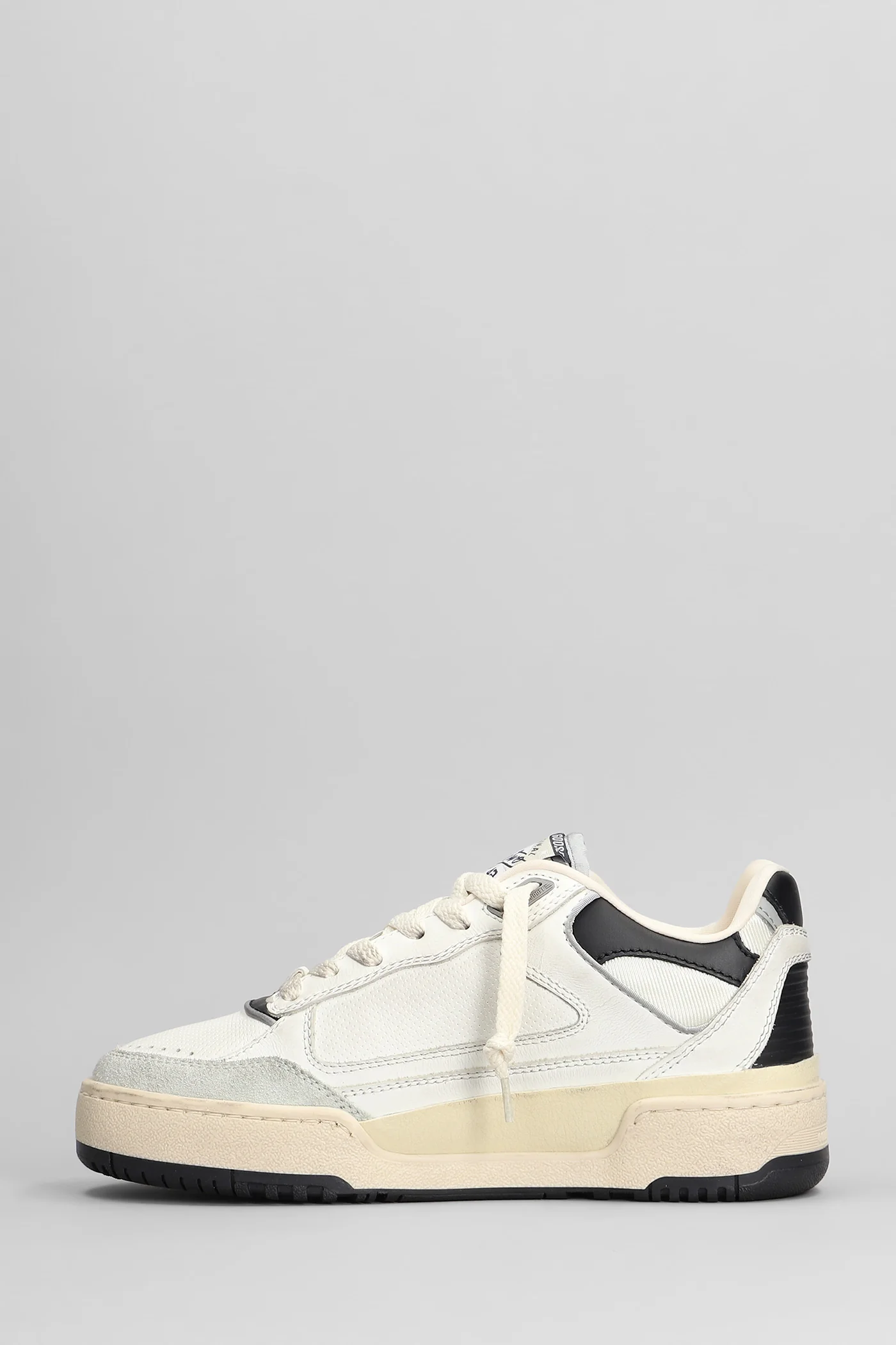 Forty 2 Sneakers in white leather and fabric - Image 3