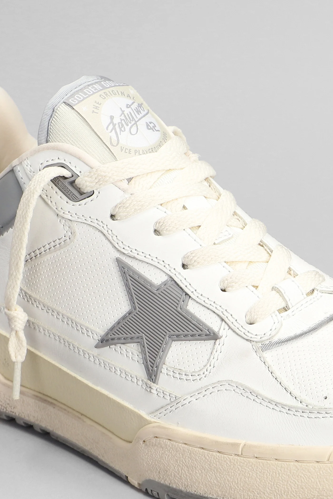 Forty 2 Sneakers in white leather and fabric - Image 5