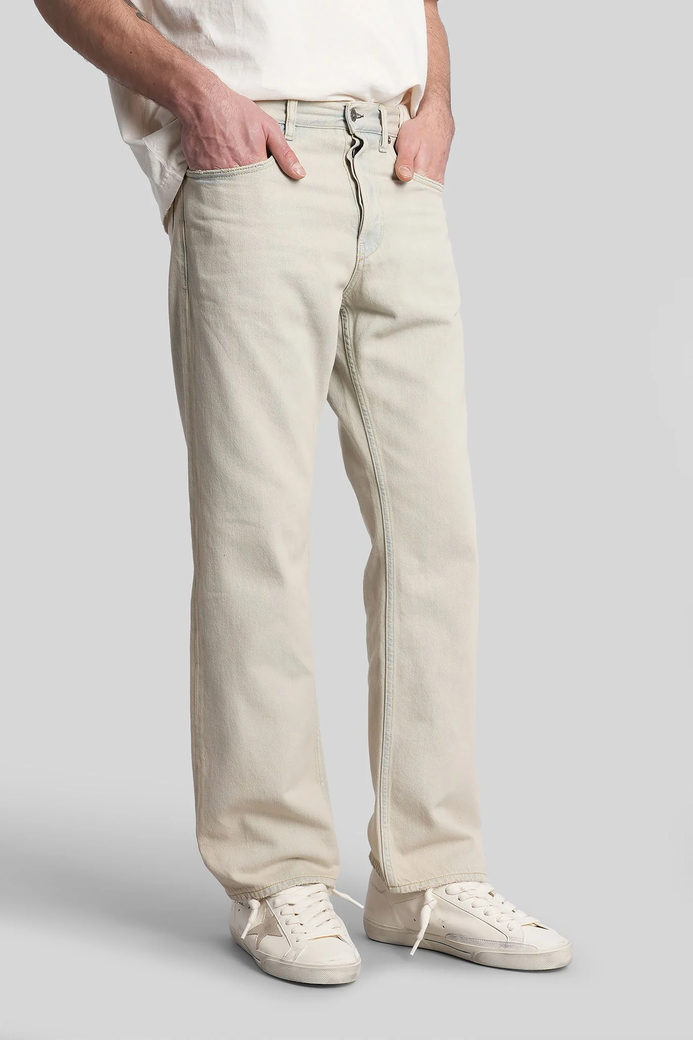 Jeans in beige denim - Image 4
