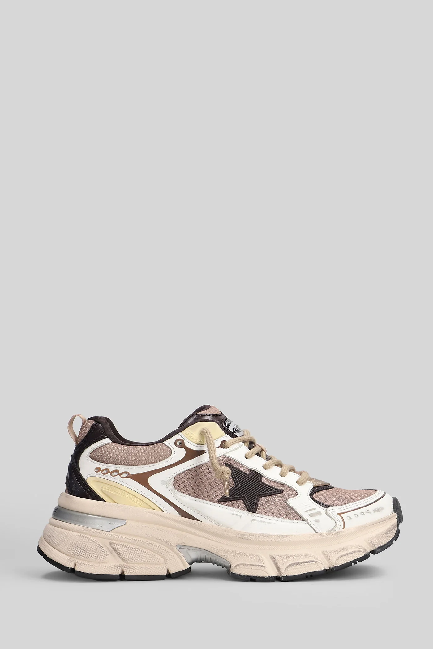 Light Star Sneakers in white leather and fabric