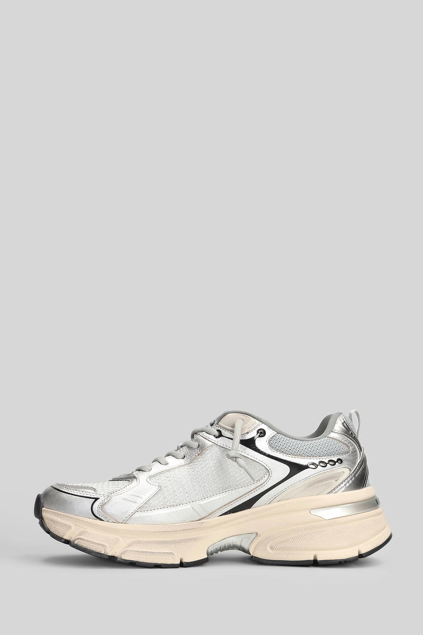 Lightstar Sneakers in silver leather and fabric - Image 3
