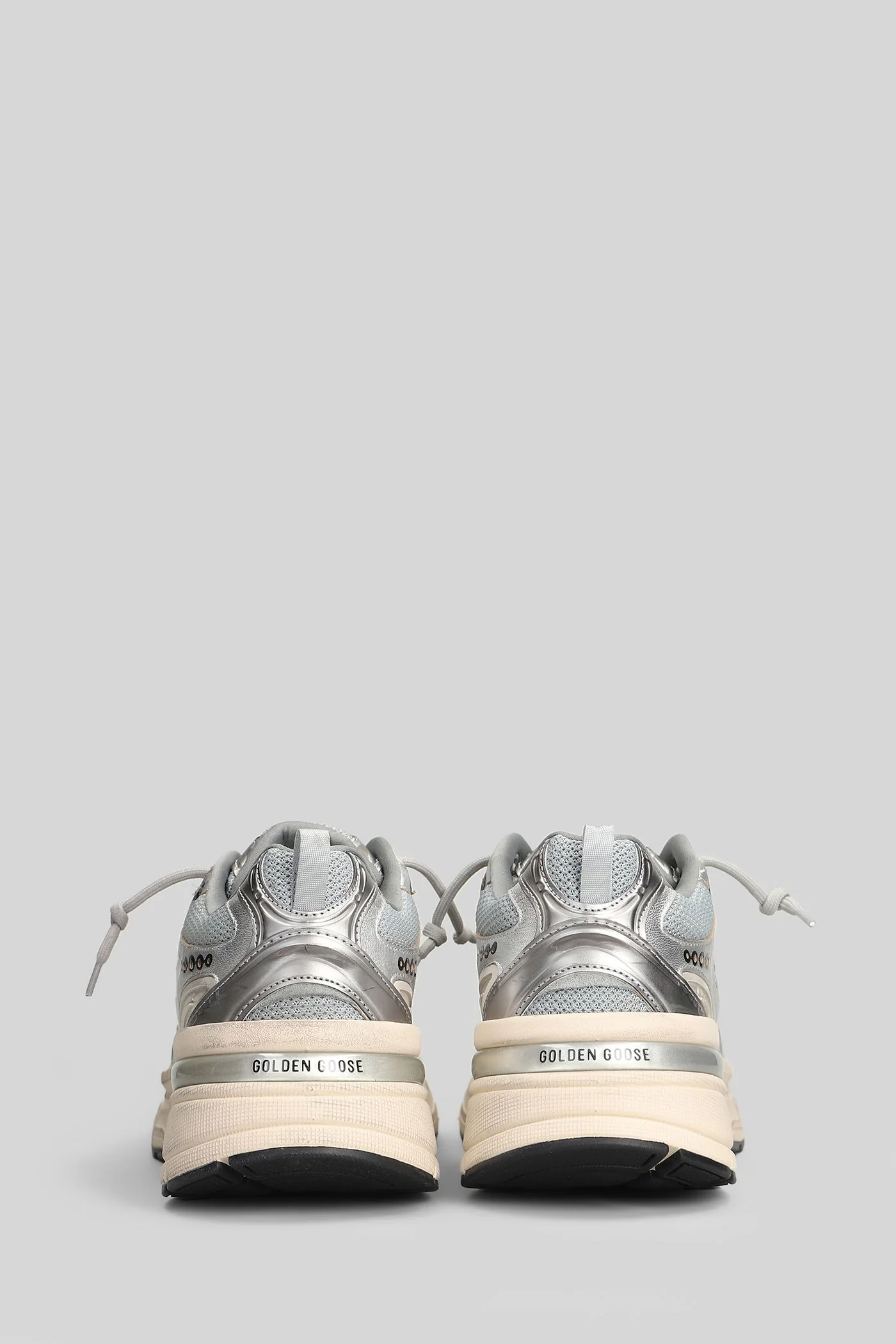 Lightstar Sneakers in silver leather and fabric - Image 4