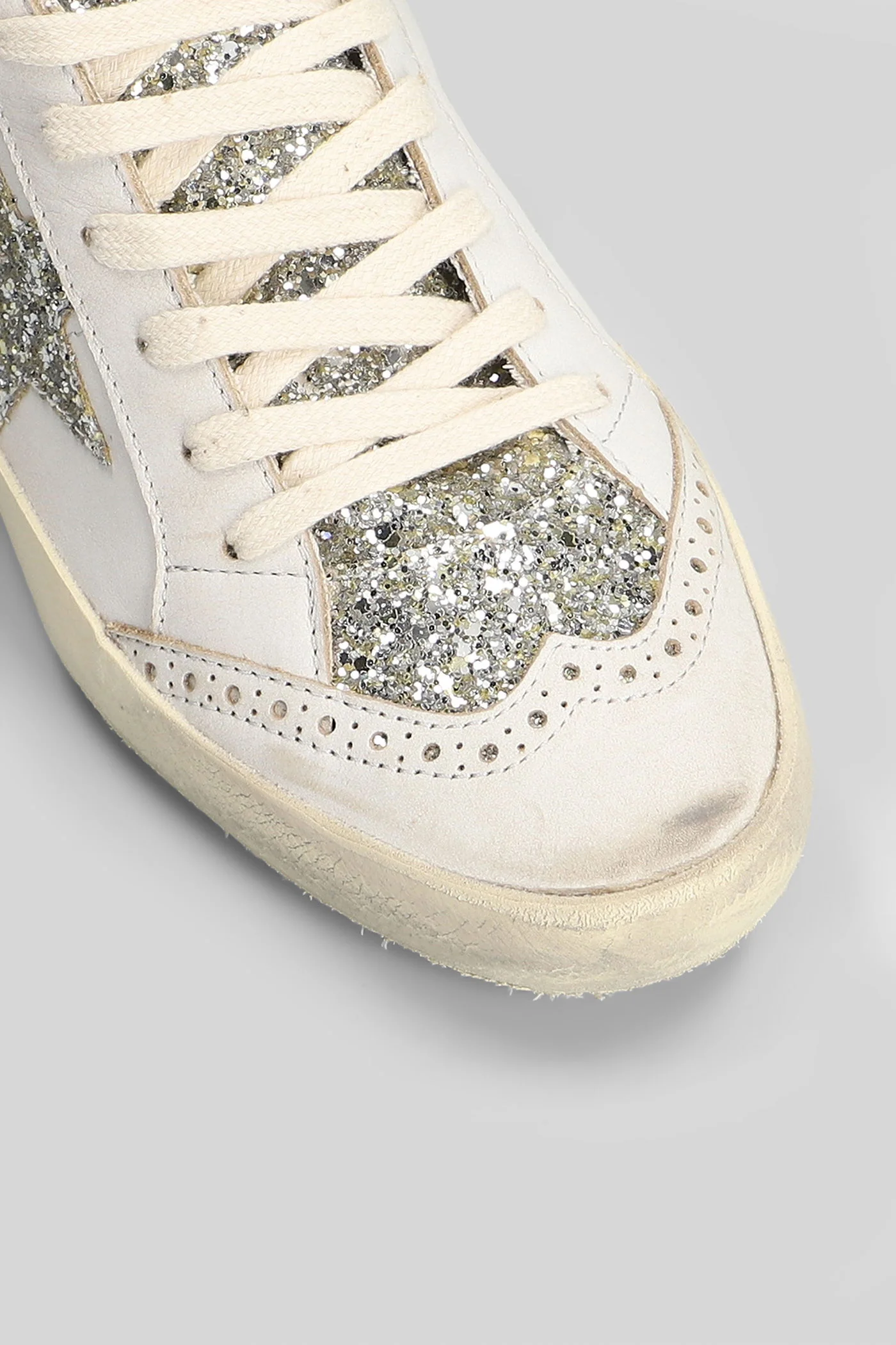Mid Star Sneakers in beige leather - Image 5