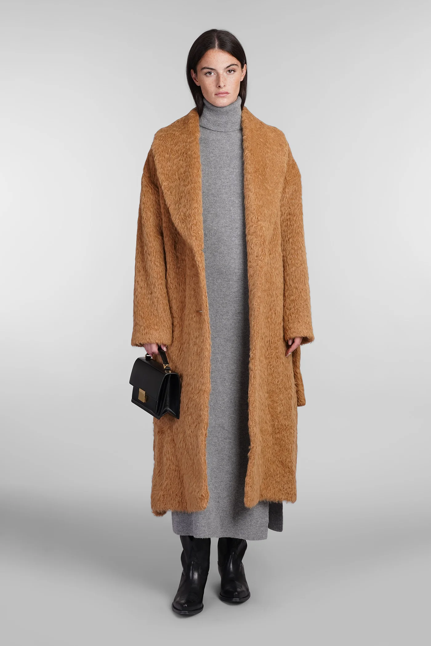 Molly Dress woman in grey wool - Image 2