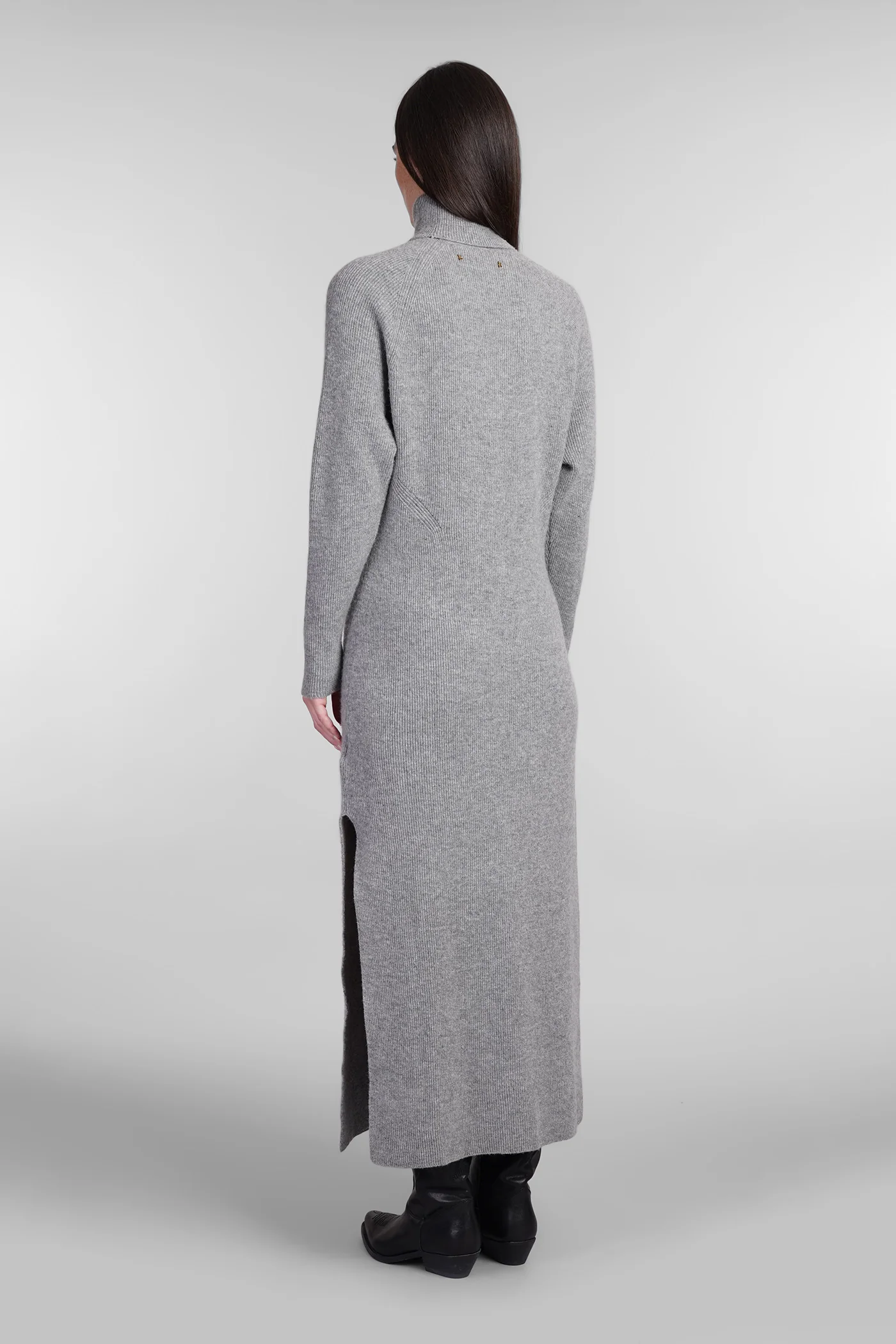 Molly Dress woman in grey wool - Image 3
