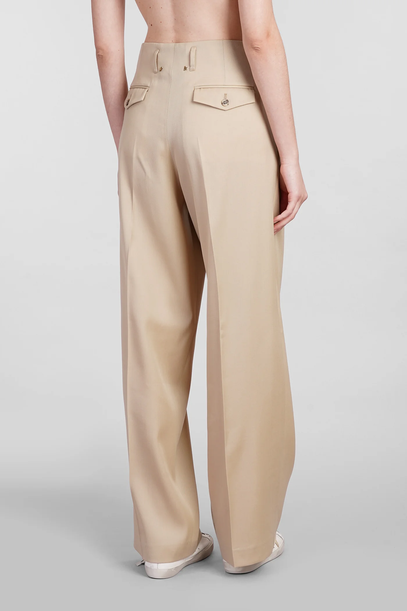 Pants in beige wool - Image 3