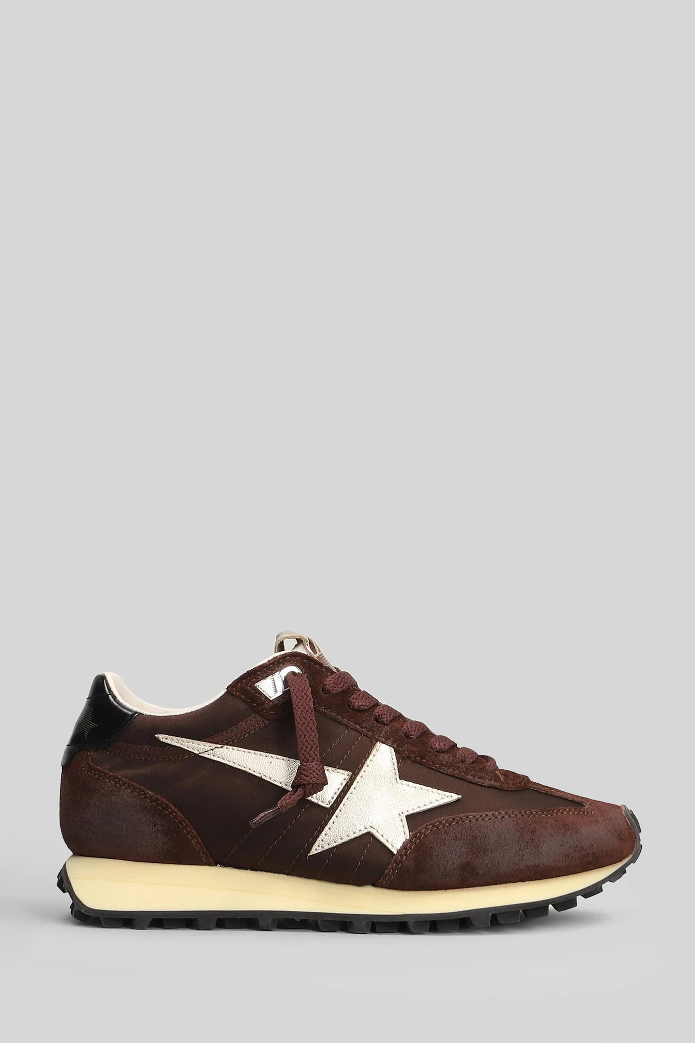 Running Marathon Sneakers in brown Suede and fabric