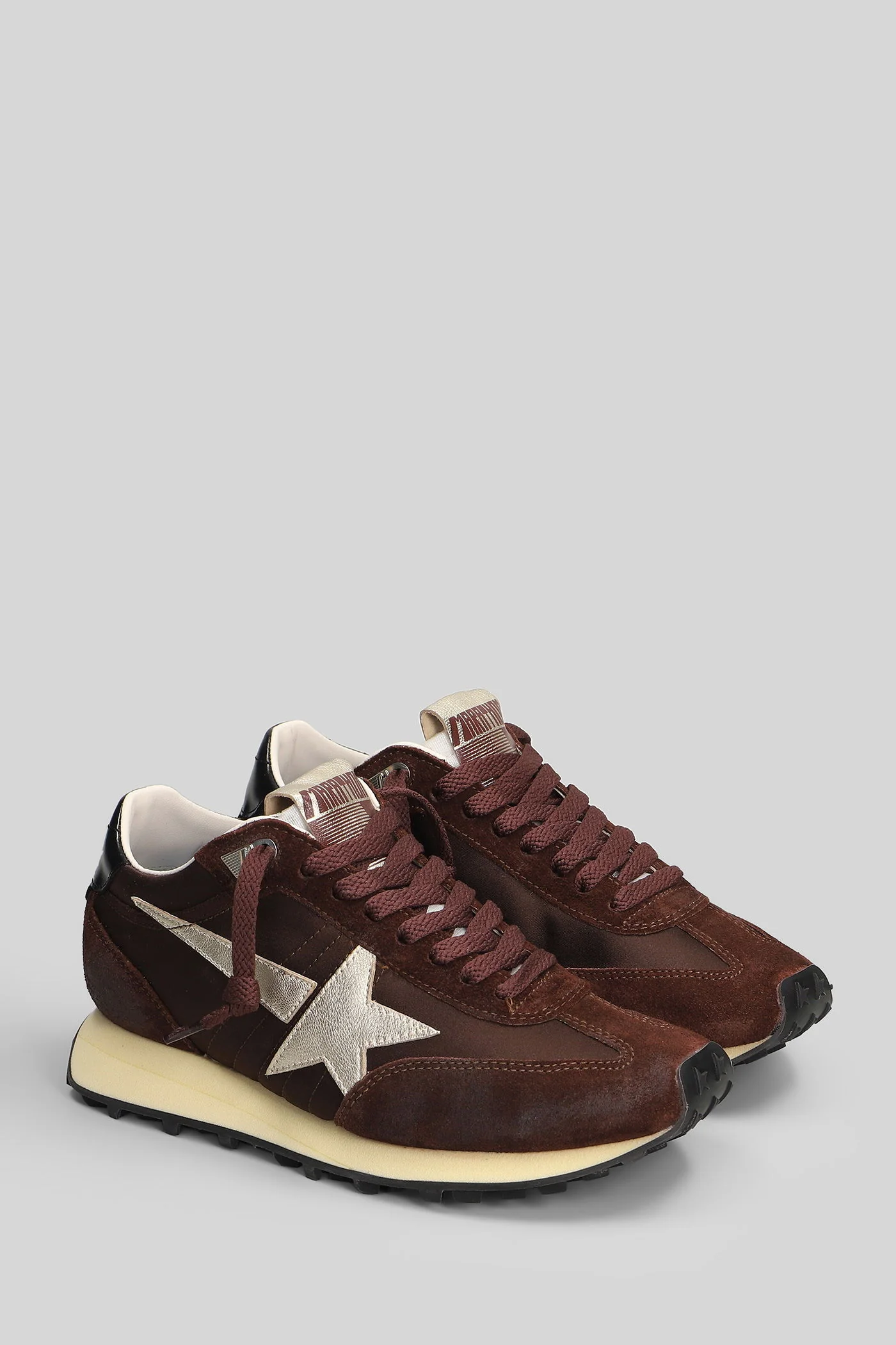 Running Marathon Sneakers in brown Suede and fabric - Image 2