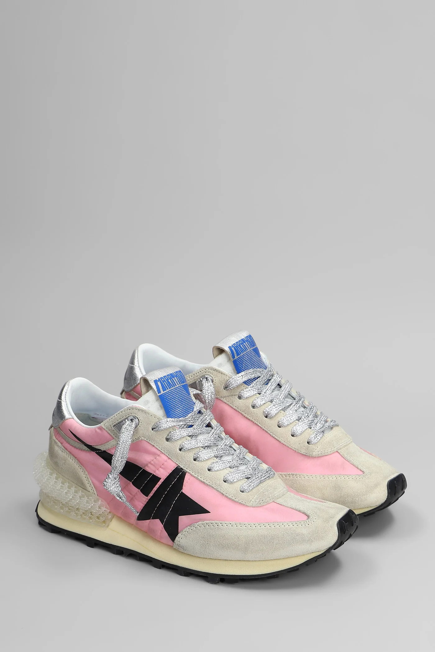 Running Marathon Sneakers in rose-pink Suede and fabric - Image 2