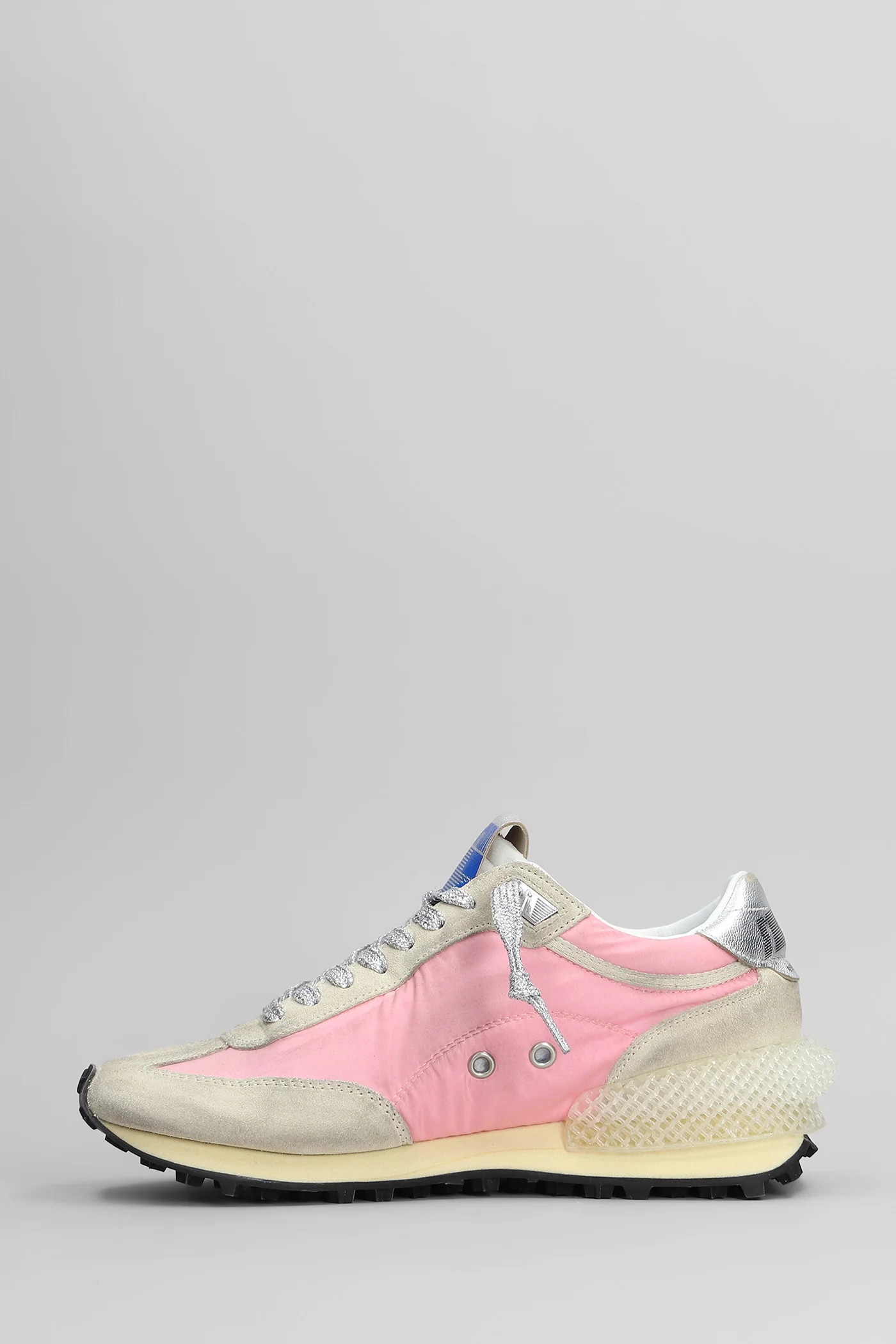 Running Marathon Sneakers in rose-pink Suede and fabric - Image 3