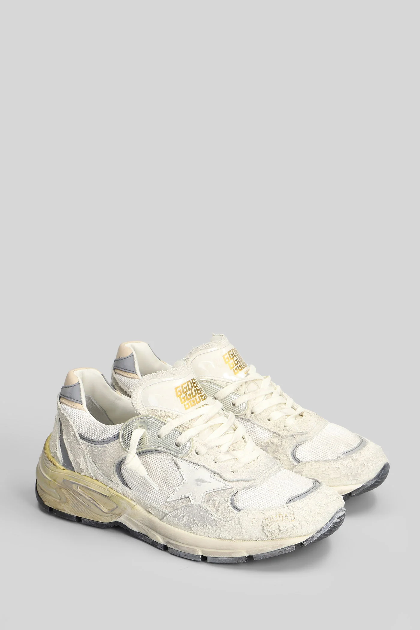 Running Sneakers in white Suede and fabric - Image 2