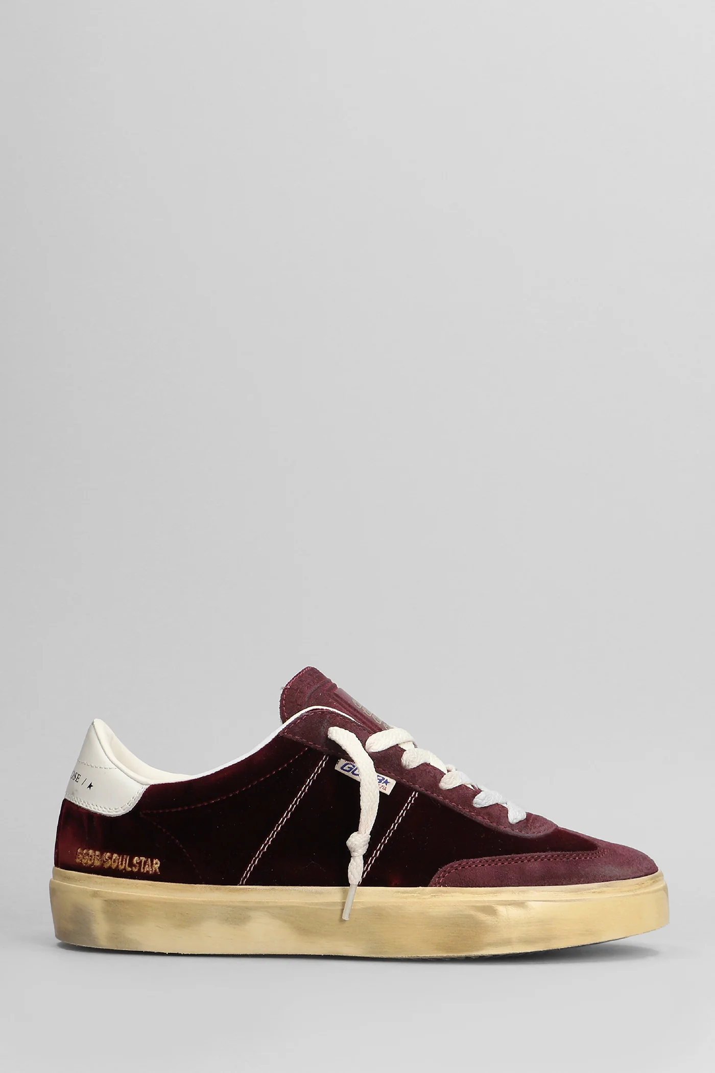 Soul Star Sneakers in bordeaux velvet