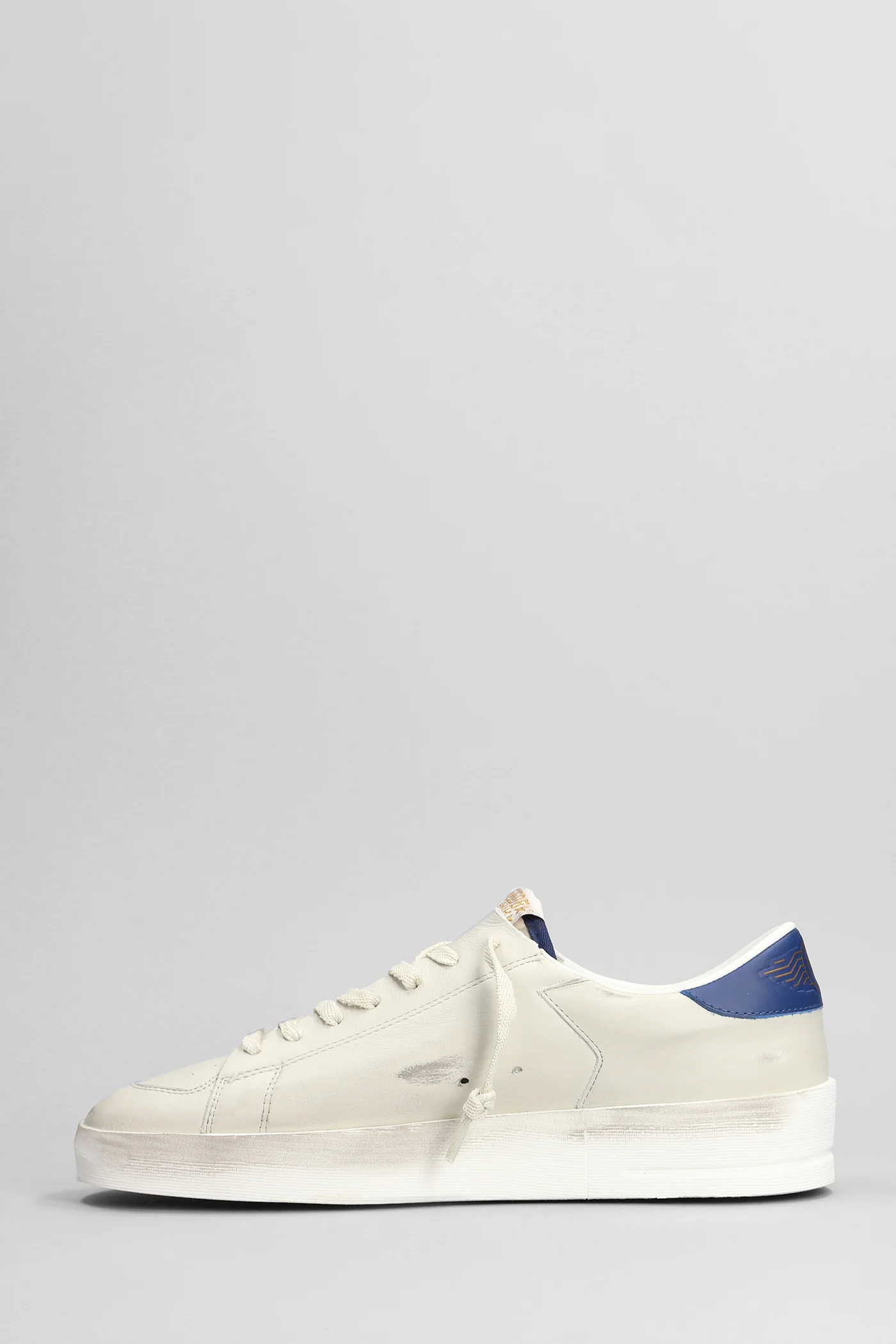 Stardan Sneakers in white leather and fabric - Image 3