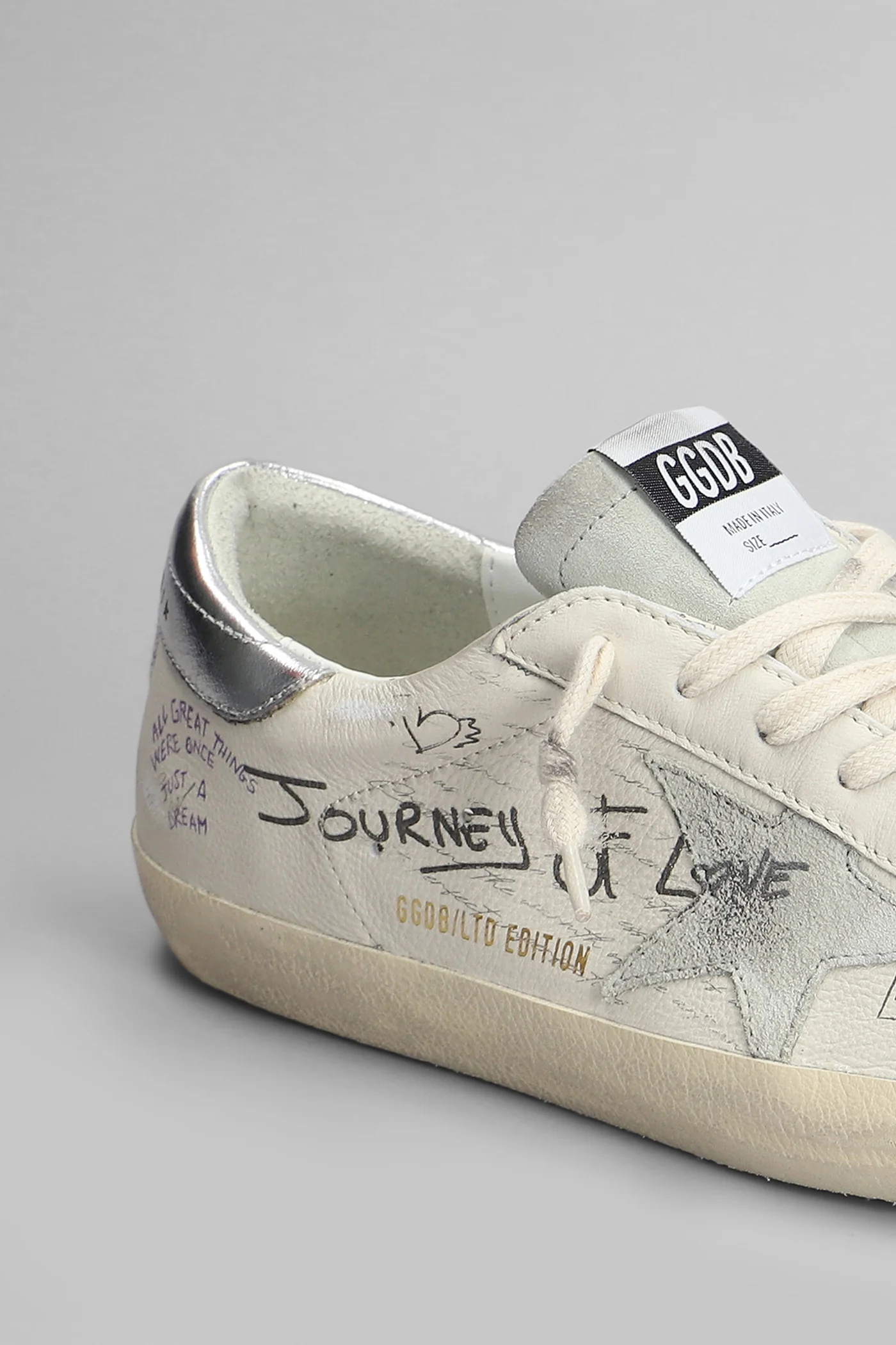 Superstar Sneakers in beige leather - Image 5