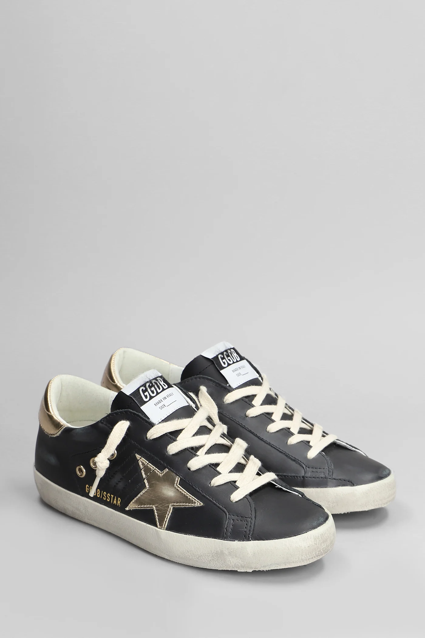 Superstar Sneakers in black leather - Image 2