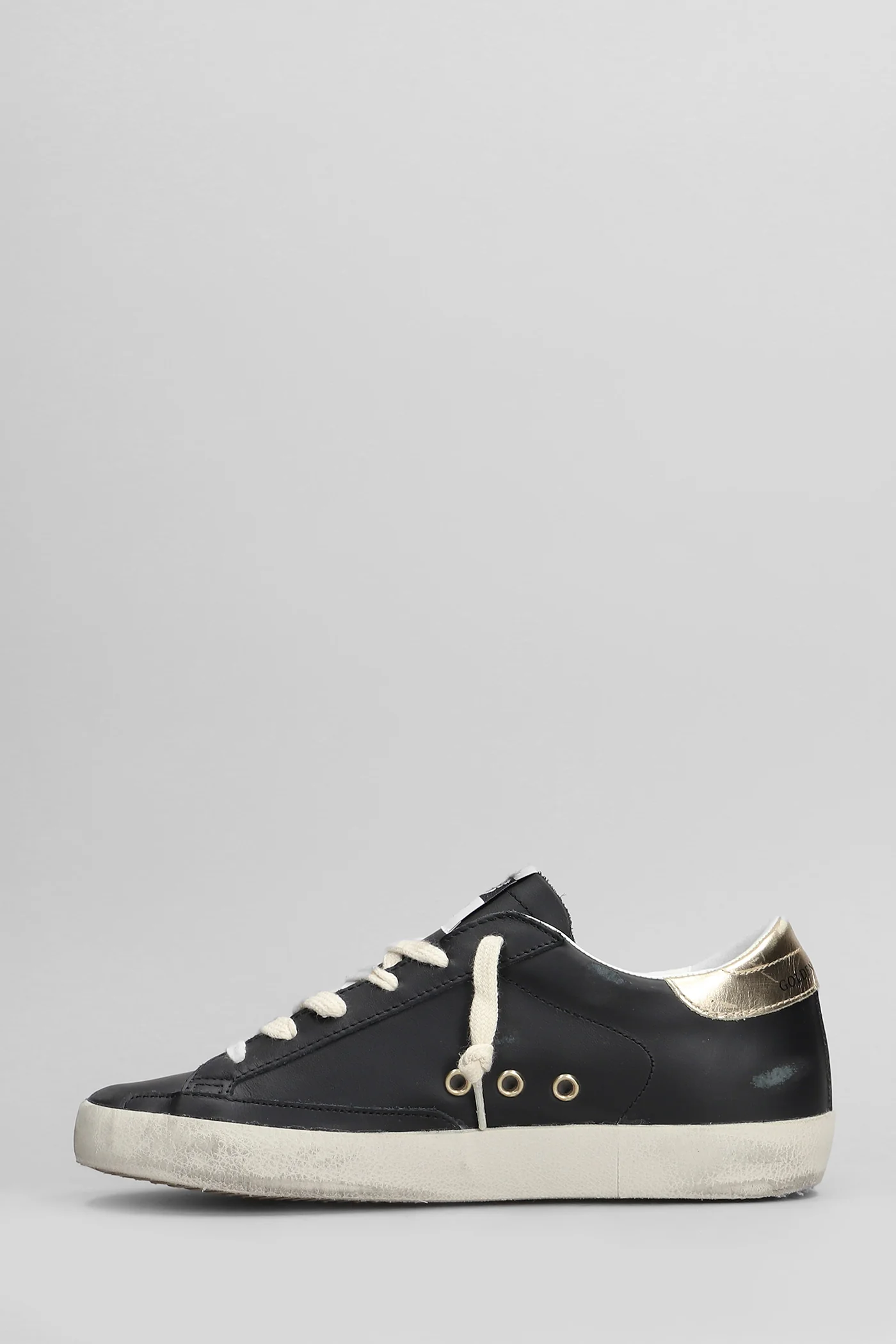 Superstar Sneakers in black leather - Image 3