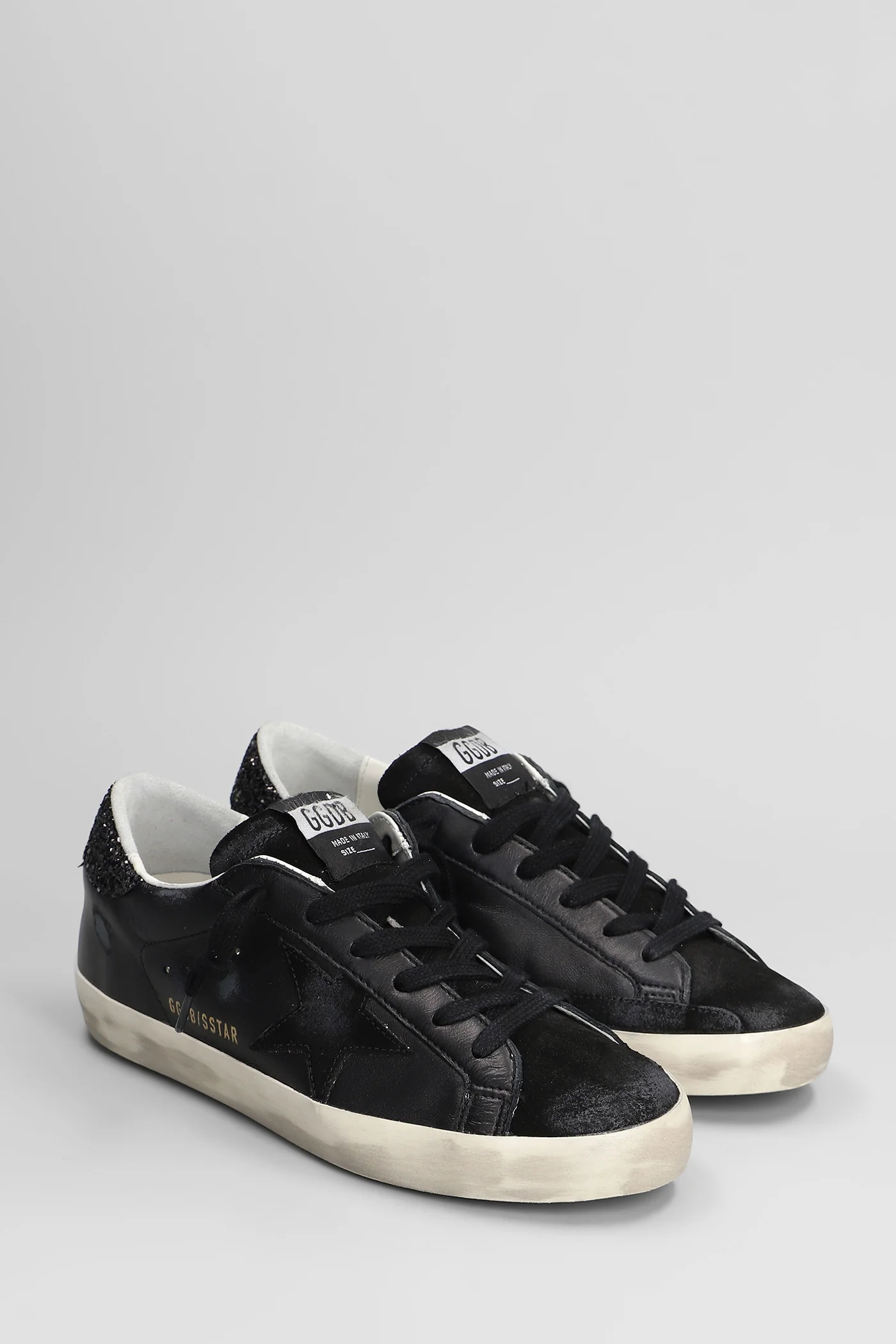 Superstar Sneakers in black suede and leather - Image 2