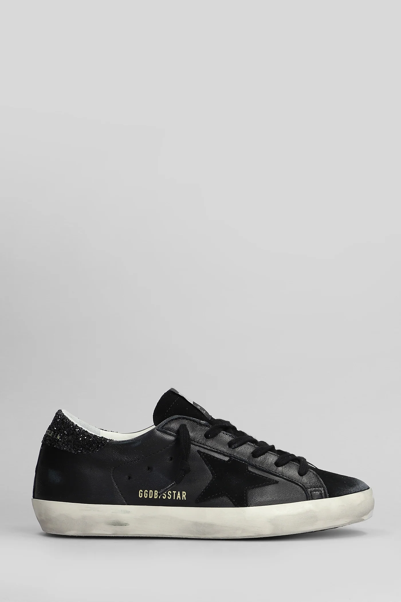 Superstar Sneakers in black suede and leather