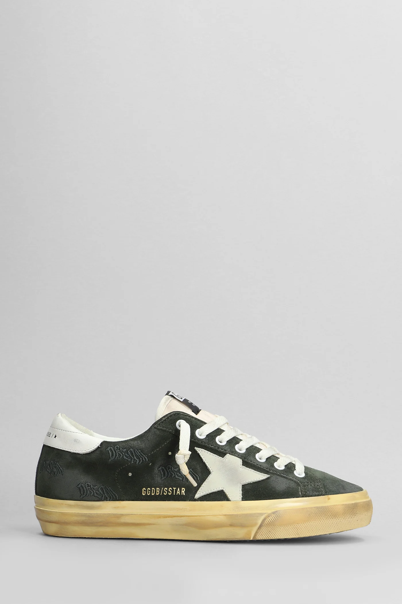 Superstar Sneakers in green suede